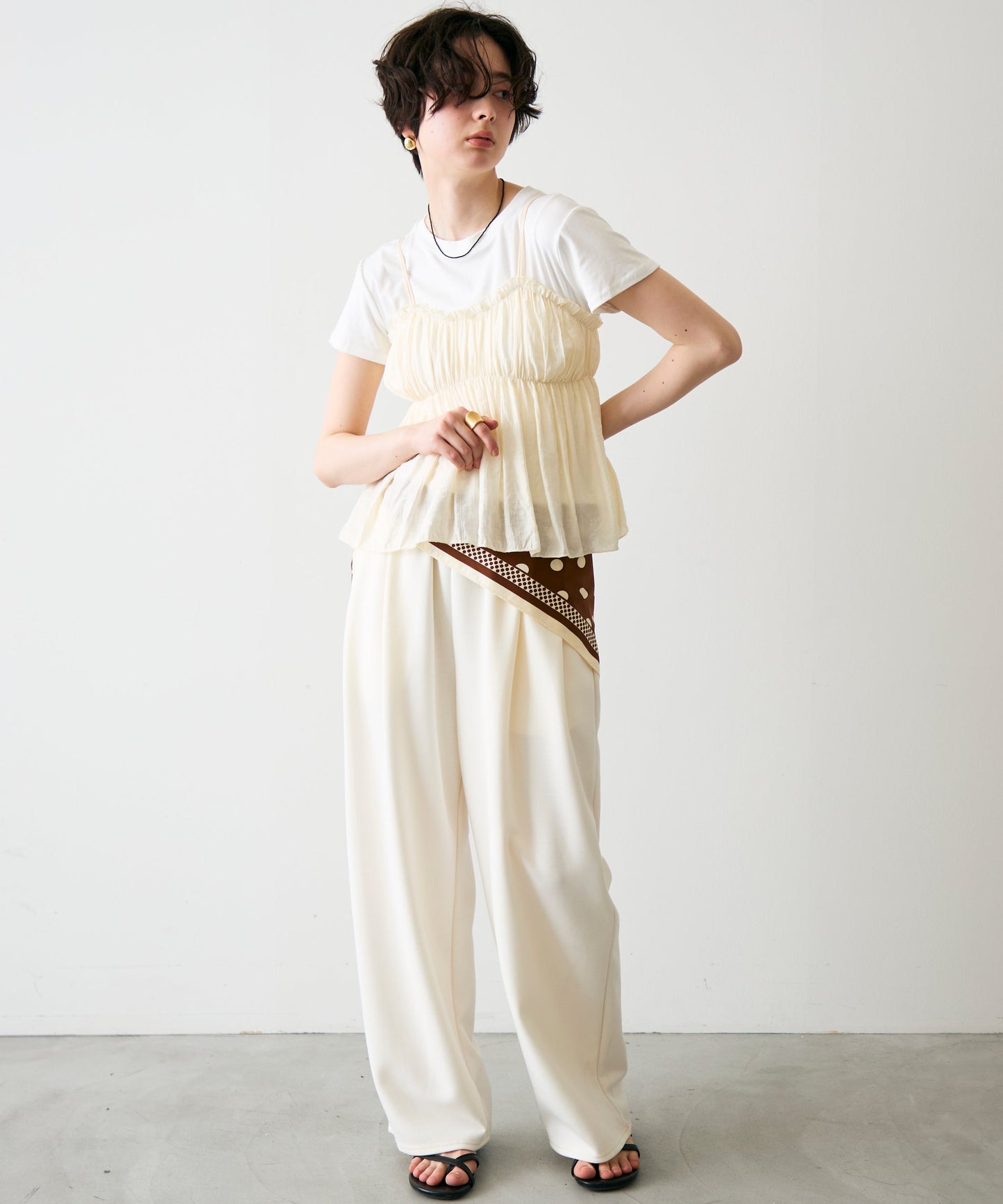 ギャザーキャミSET　Tシャツ