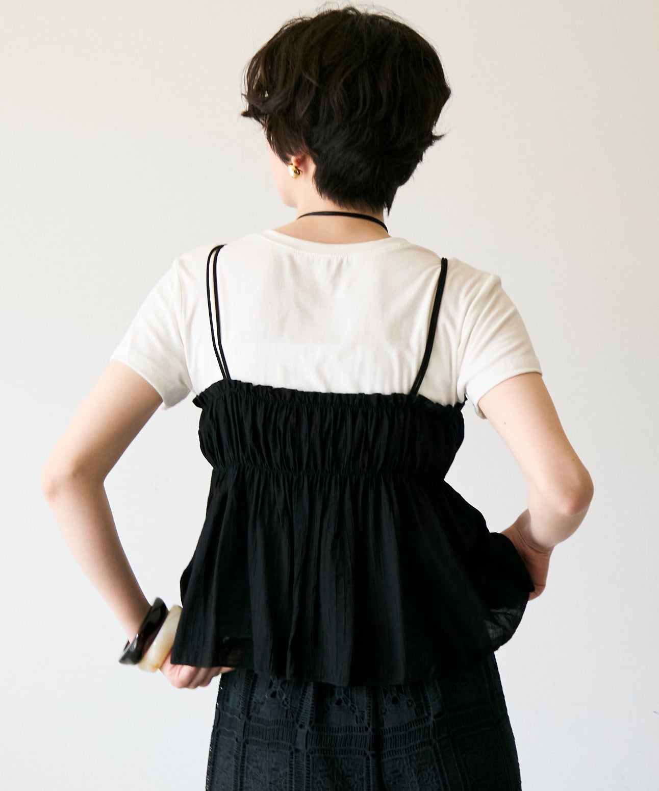 ギャザーキャミSET　Tシャツ