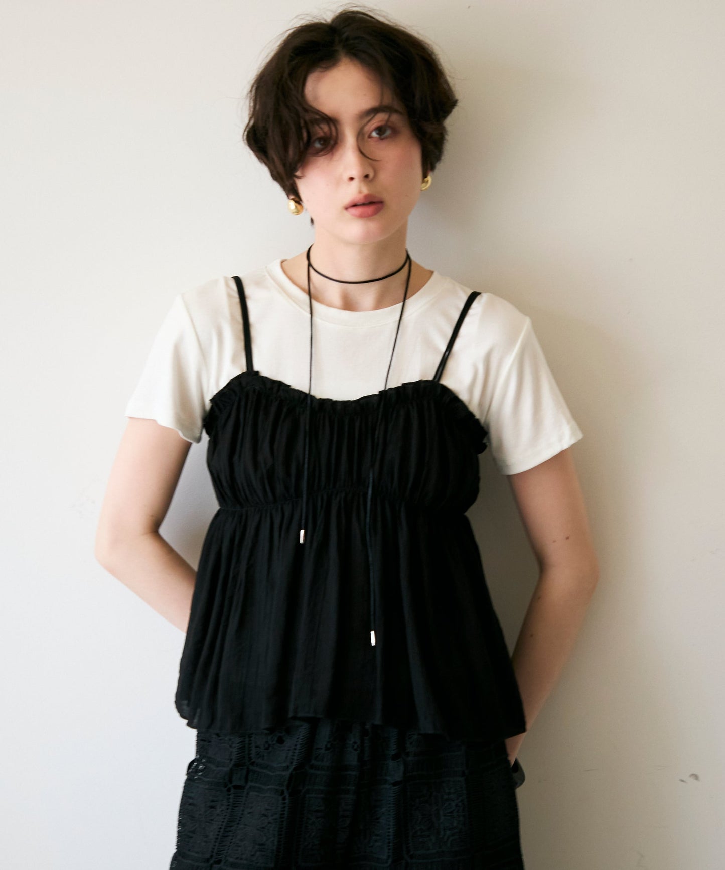 ギャザーキャミSET　Tシャツ