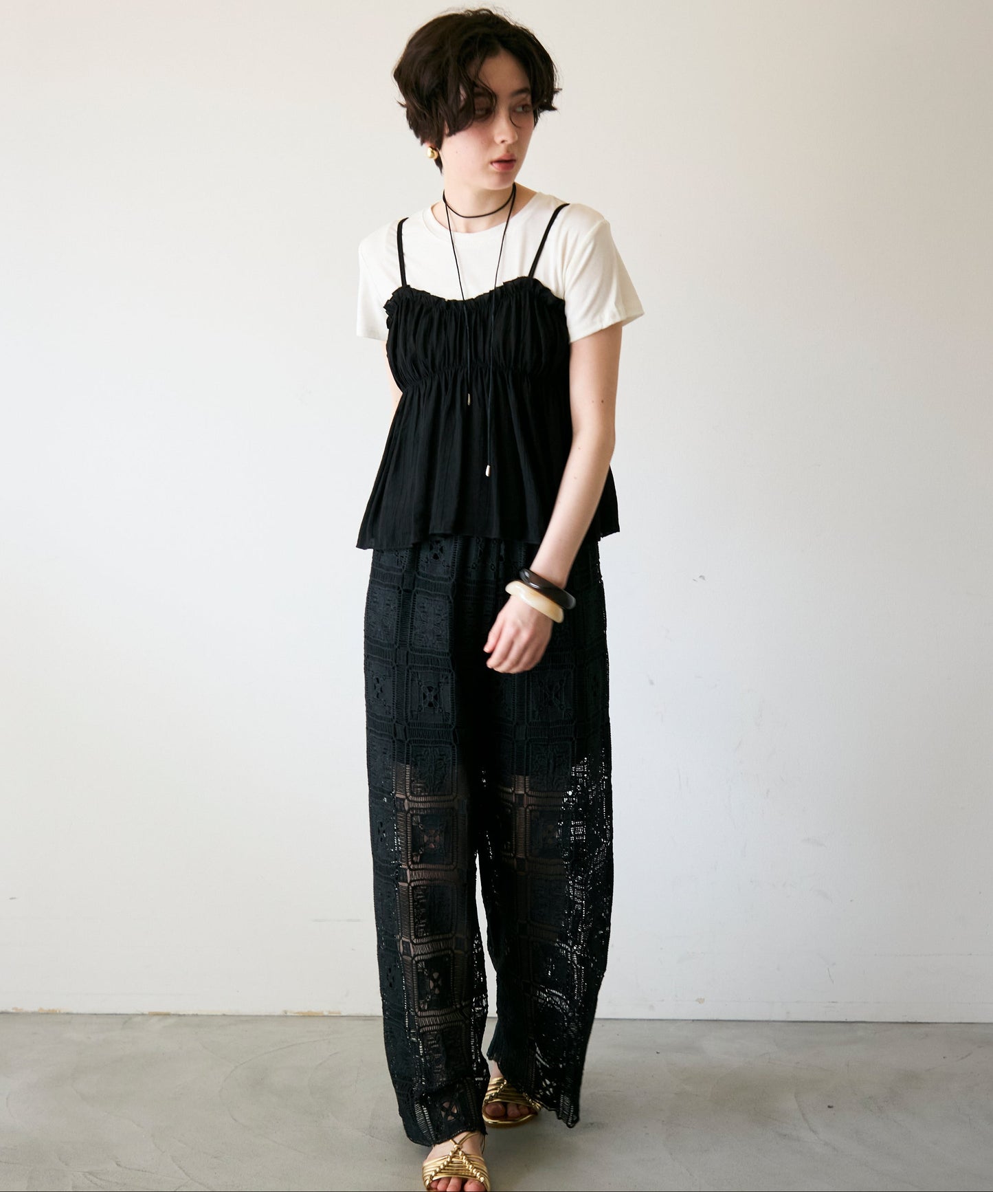 ギャザーキャミSET　Tシャツ