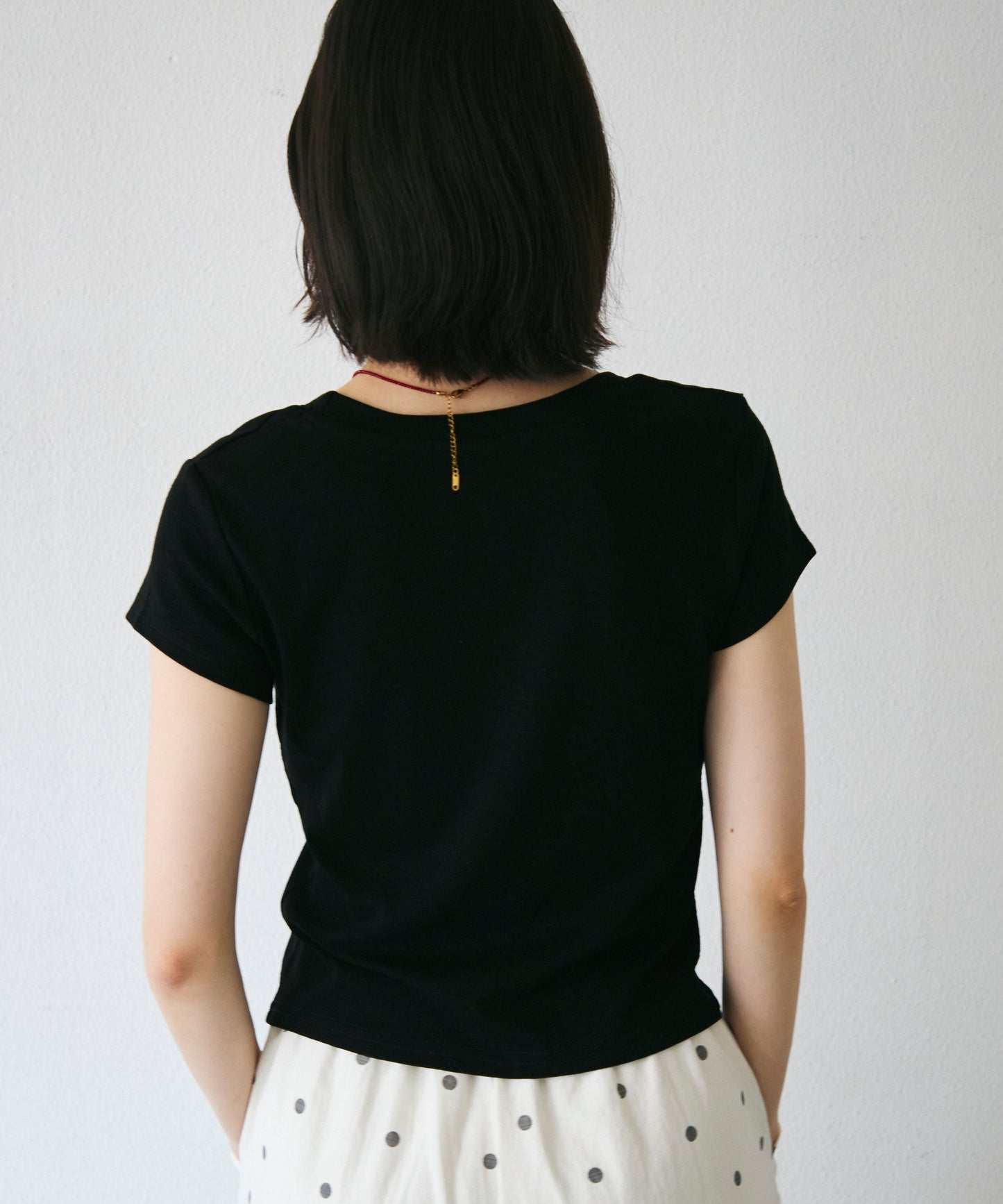 スラブラウンドネックTシャツ