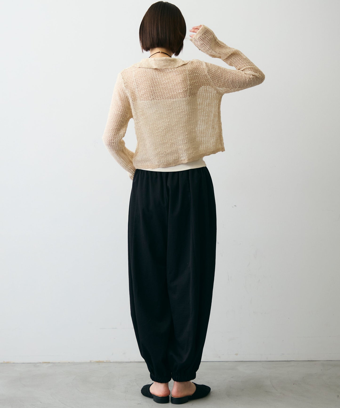 ジャガード裏使い衿付きカーディガン