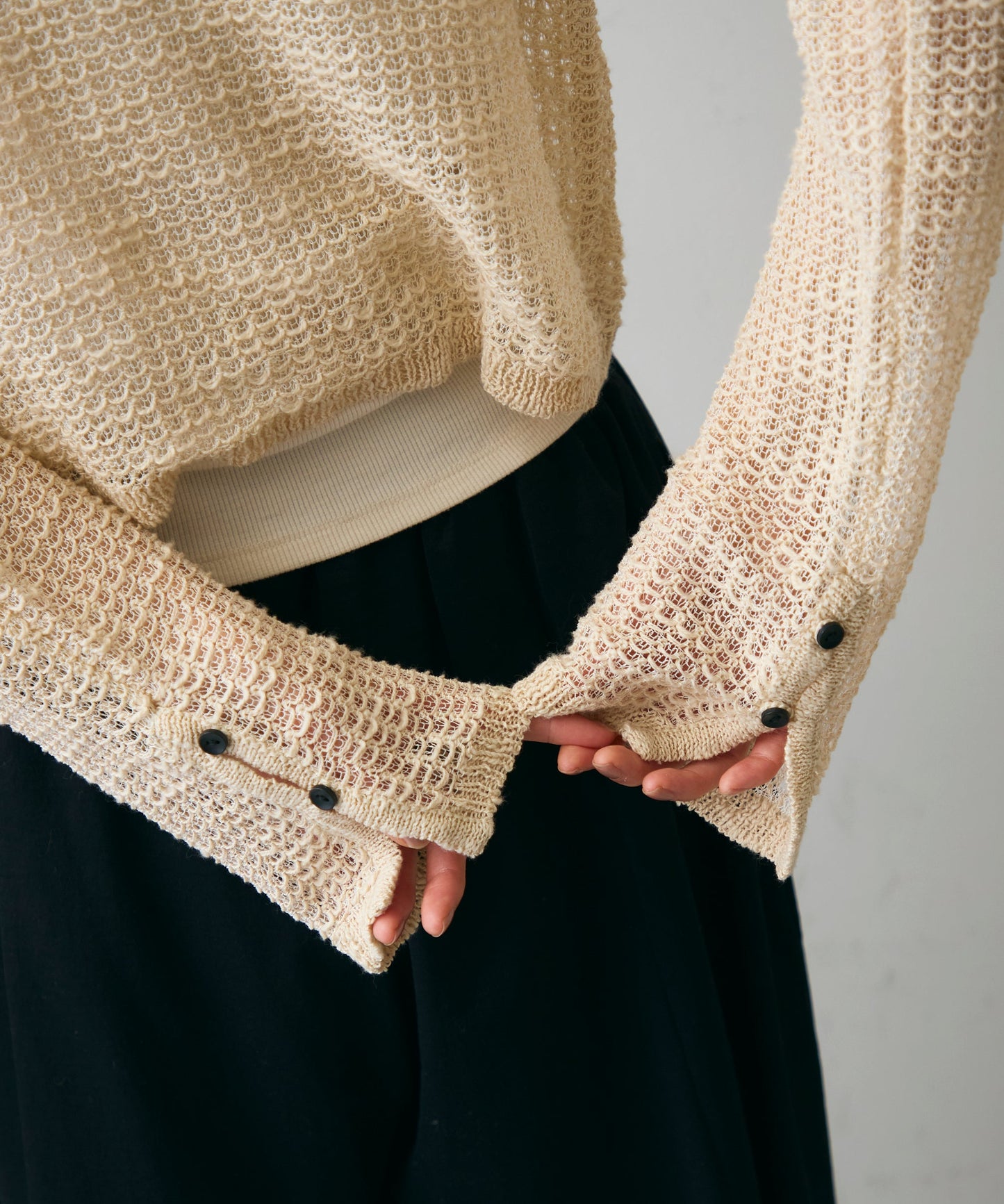 ジャガード裏使い衿付きカーディガン