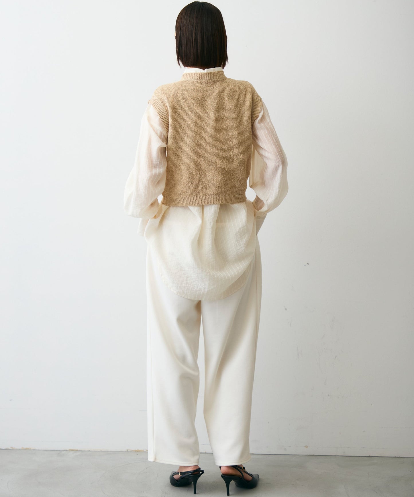 ガーター編みポケット付きベスト