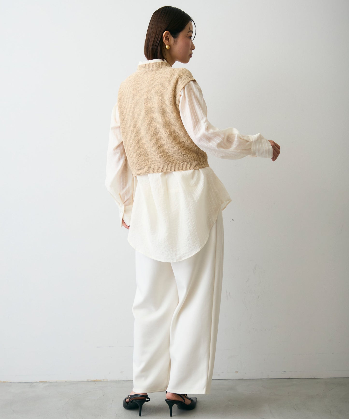 ガーター編みポケット付きベスト