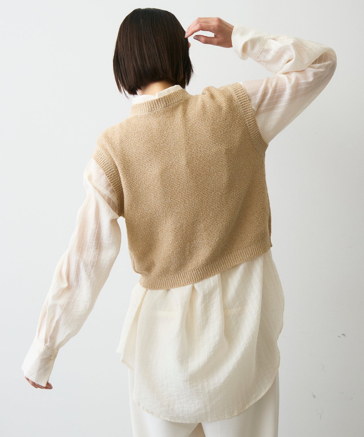 ガーター編みポケット付きベスト