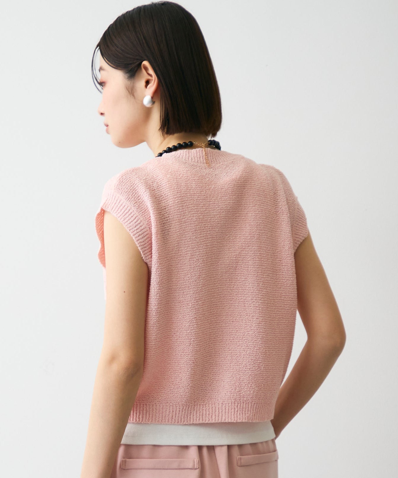 ガーター編みポケット付きベスト