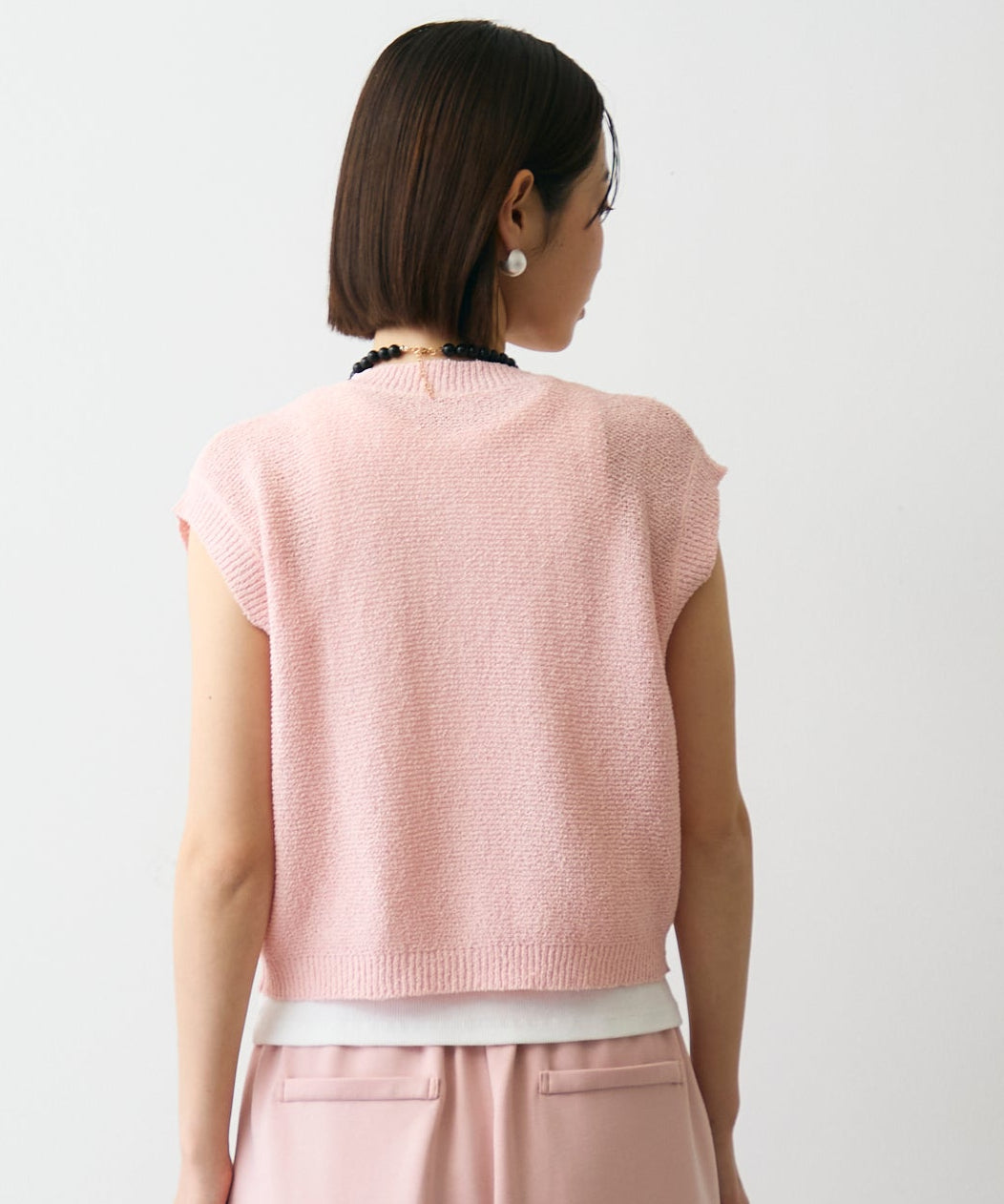 ガーター編みポケット付きベスト