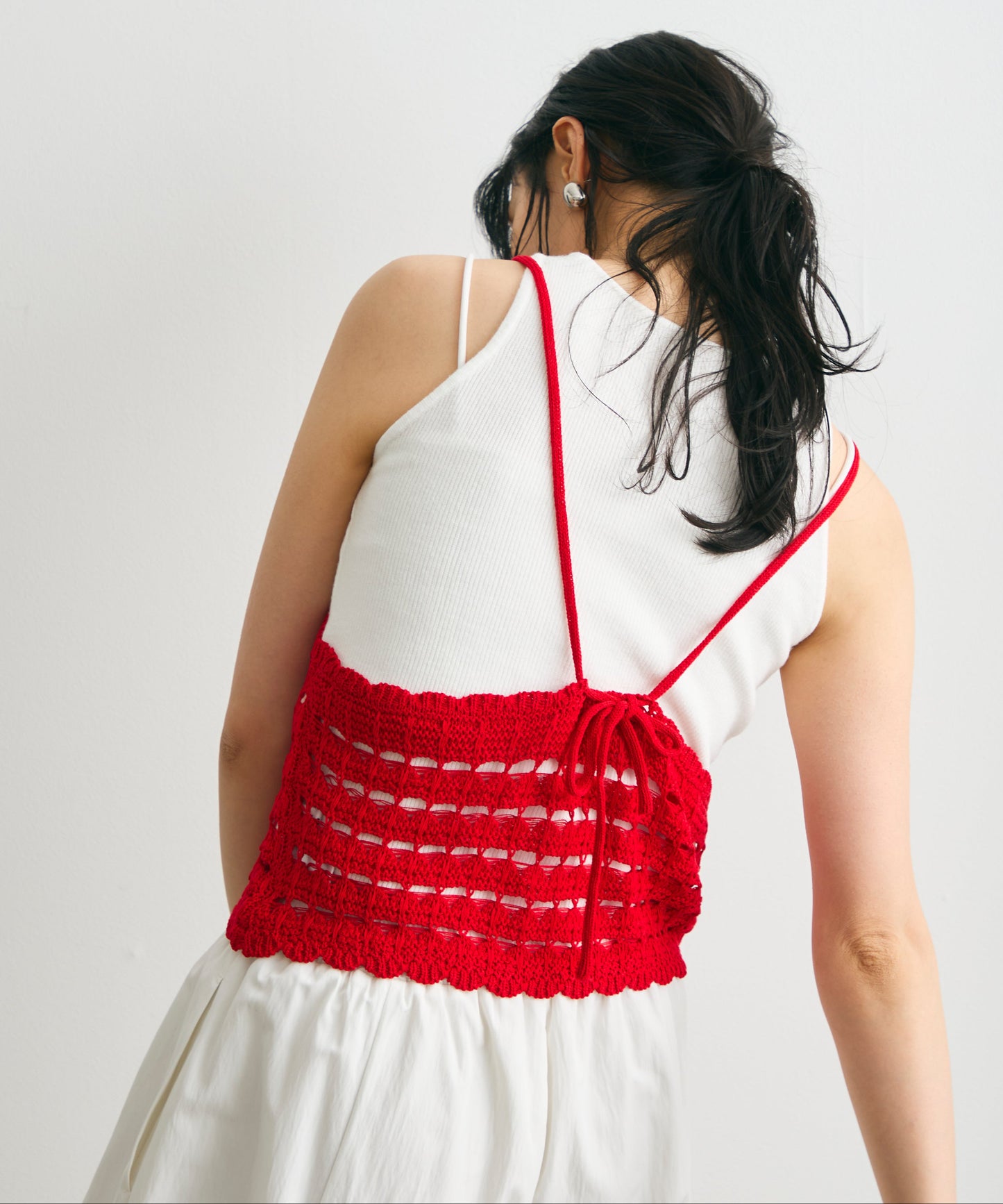 透かし編みニットキャミ