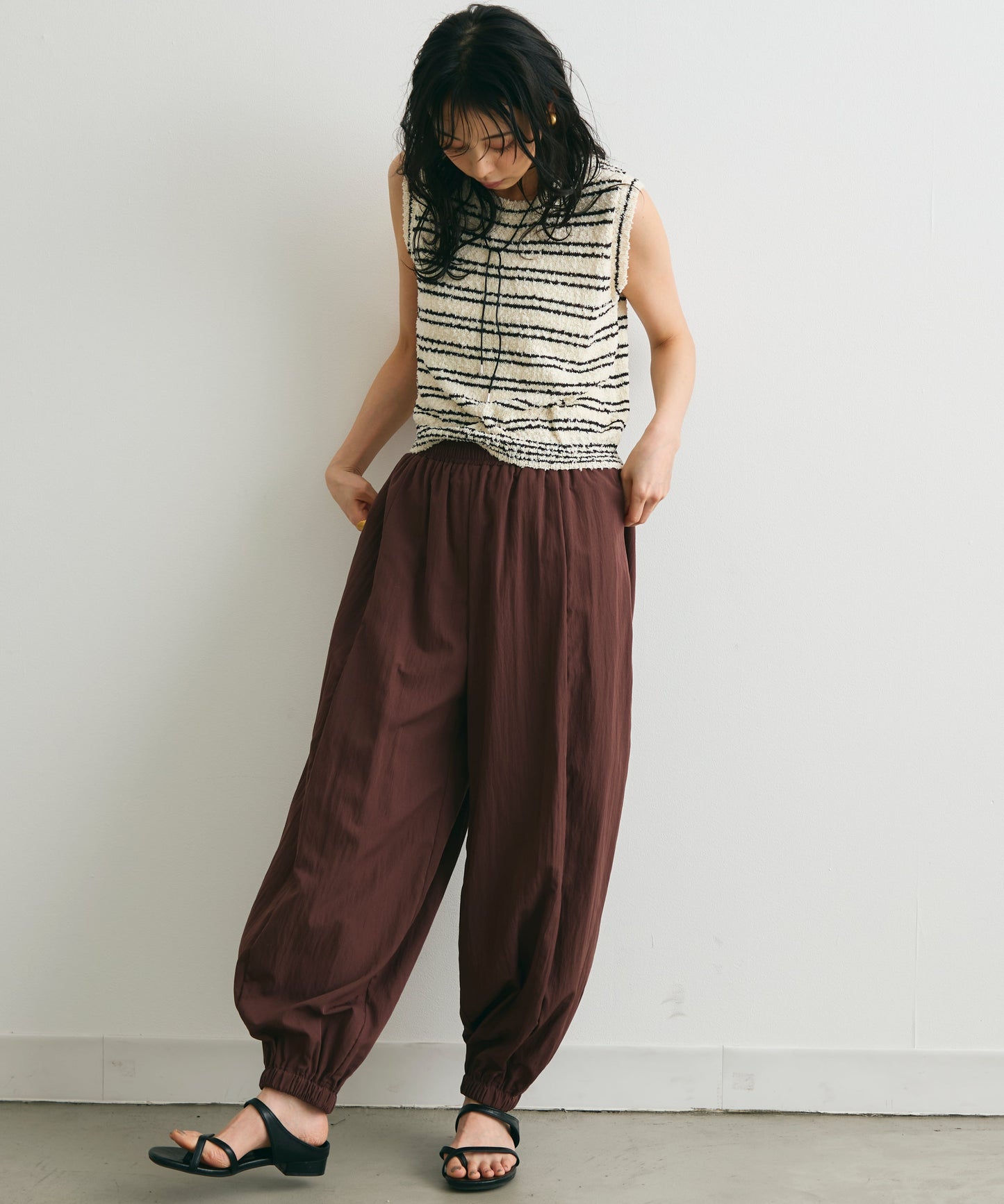 ボーダーノースリニット