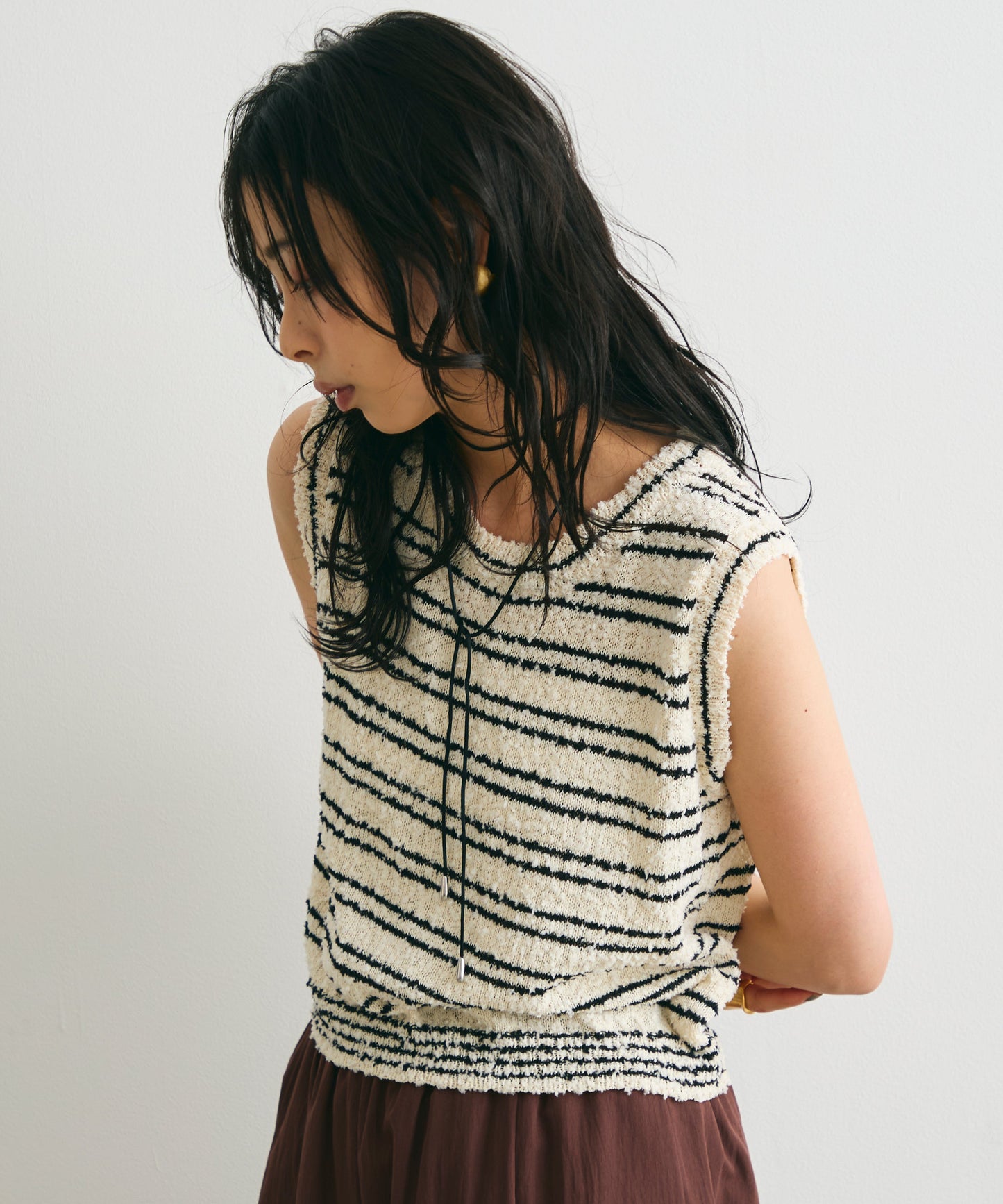 ボーダーノースリニット