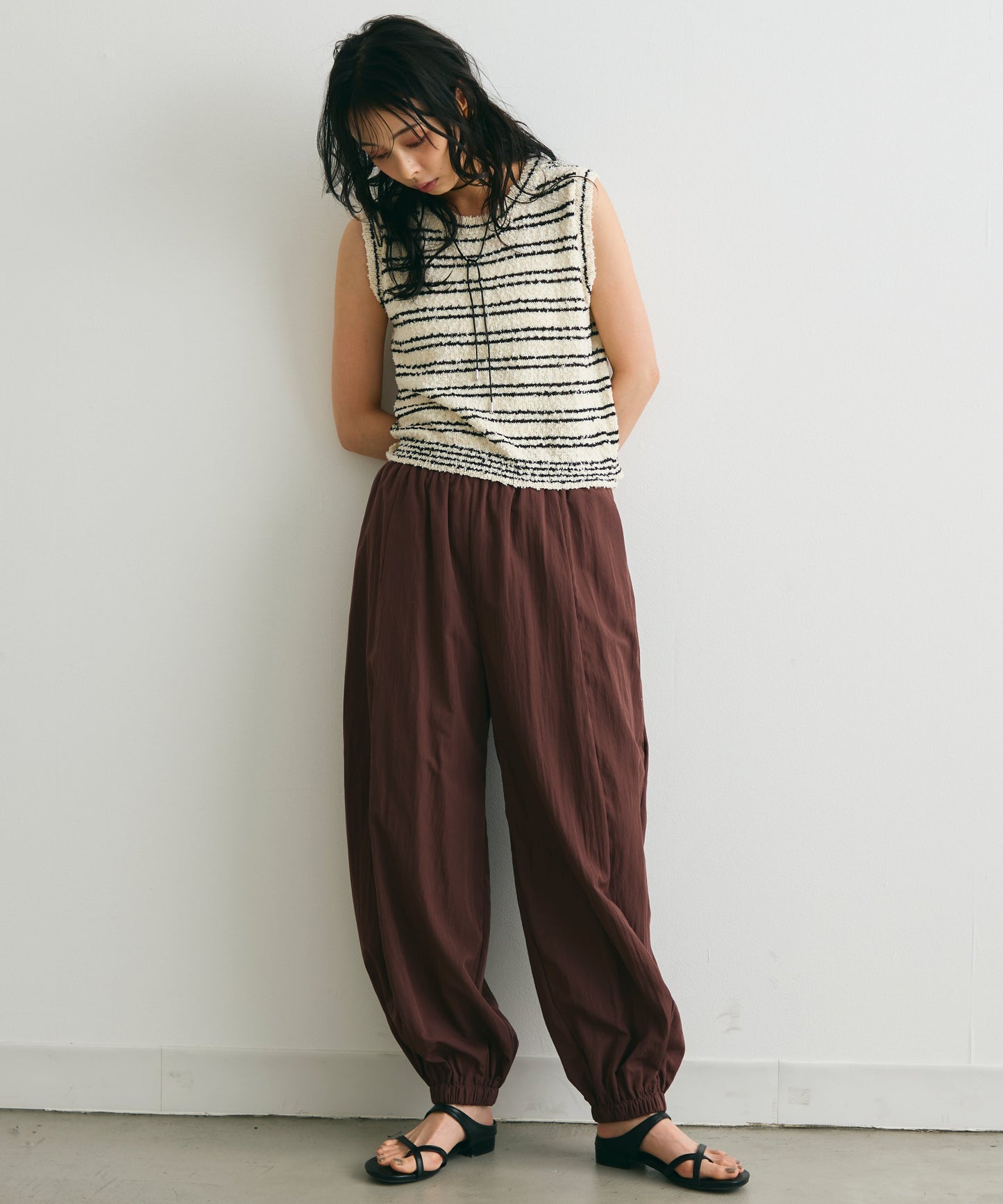 ボーダーノースリニット