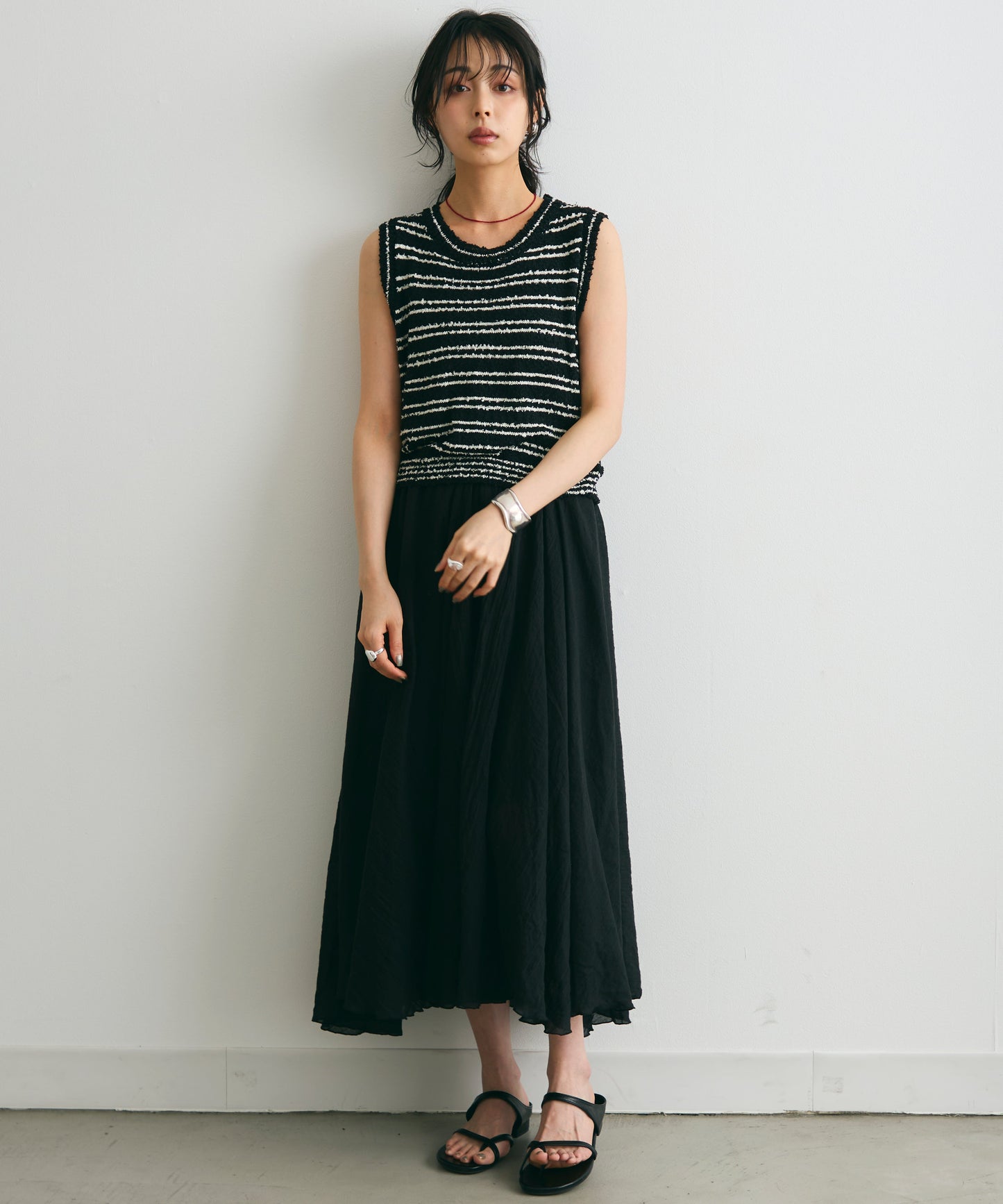 ボーダーノースリニット