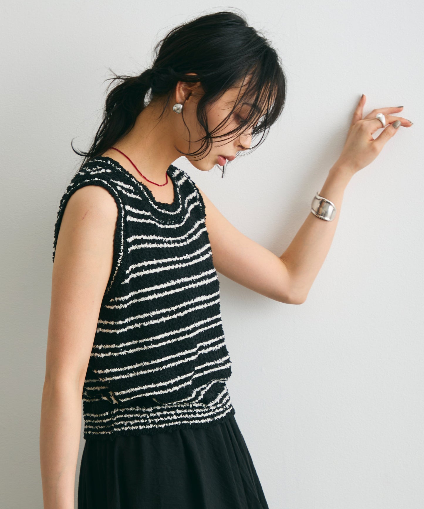 ボーダーノースリニット