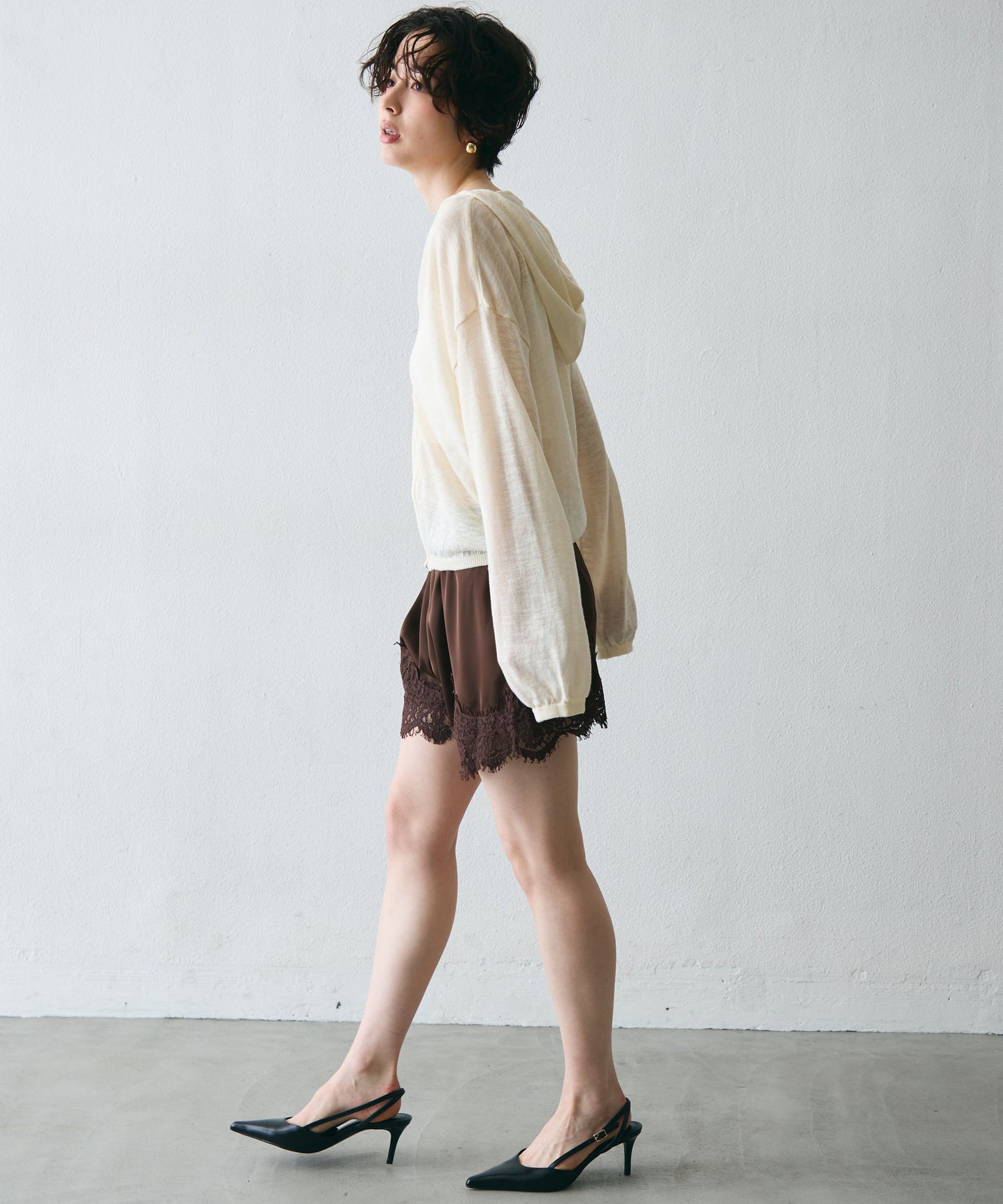 シアーニットパーカー