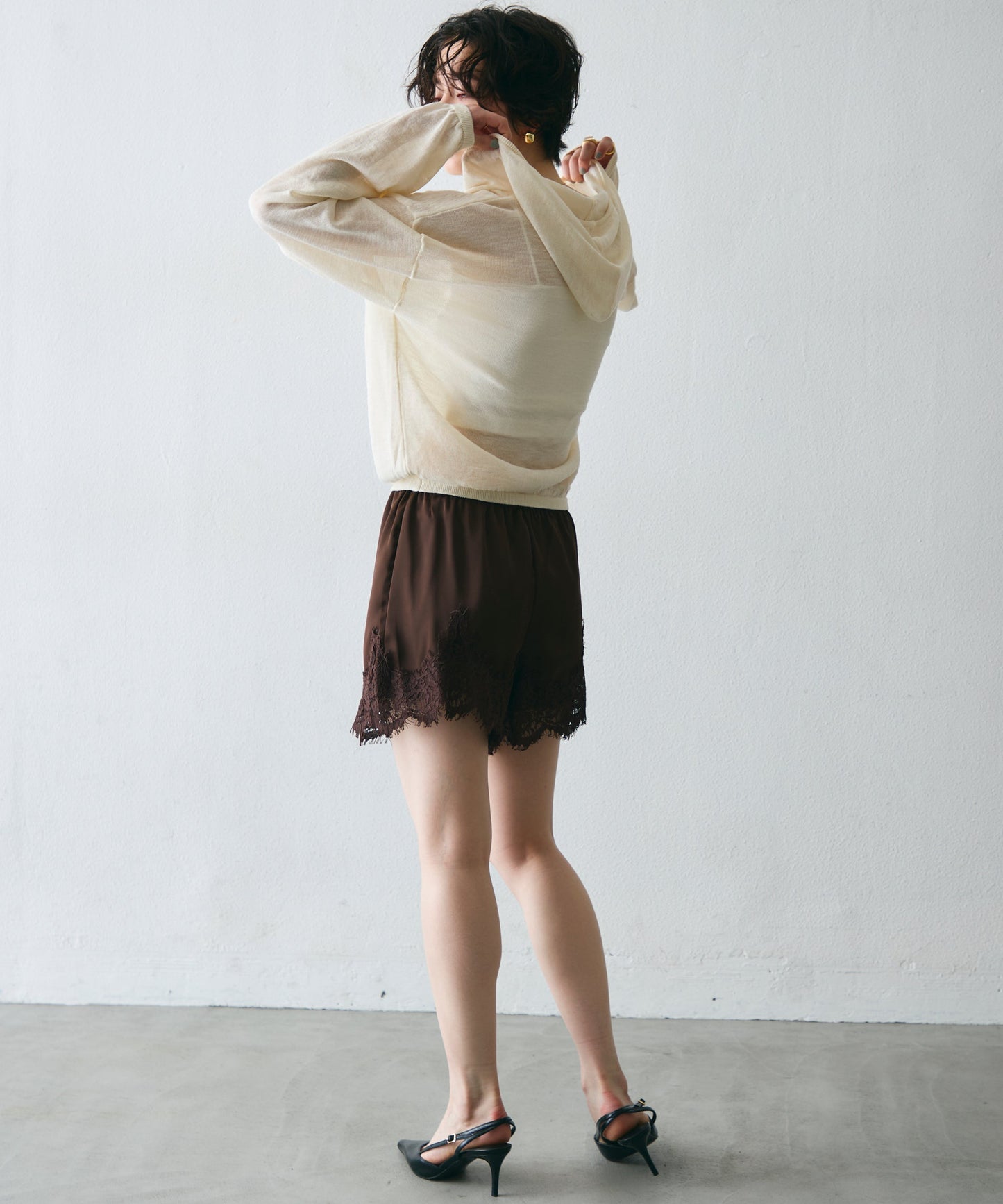 シアーニットパーカー