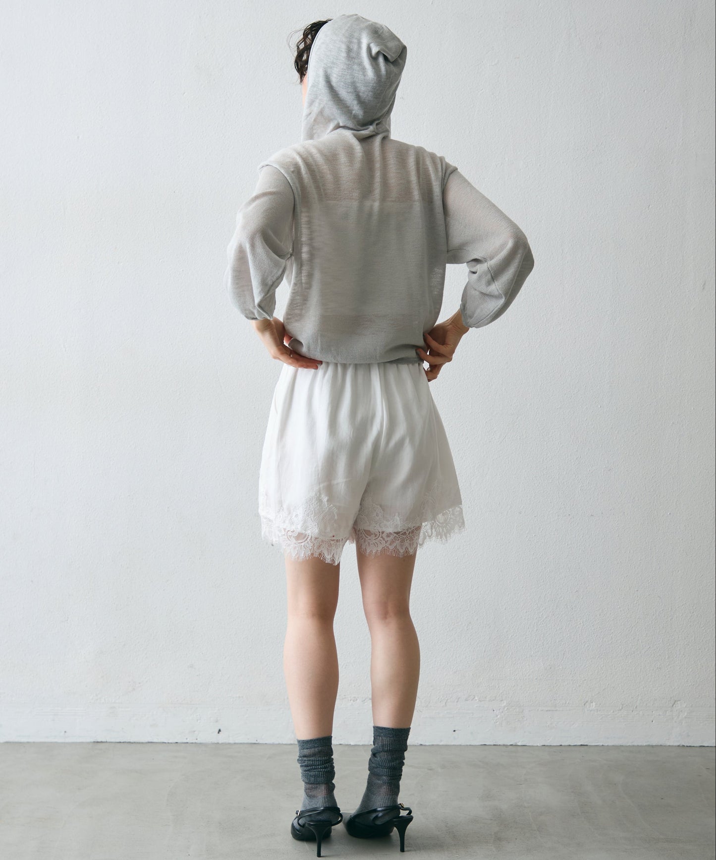 シアーニットパーカー