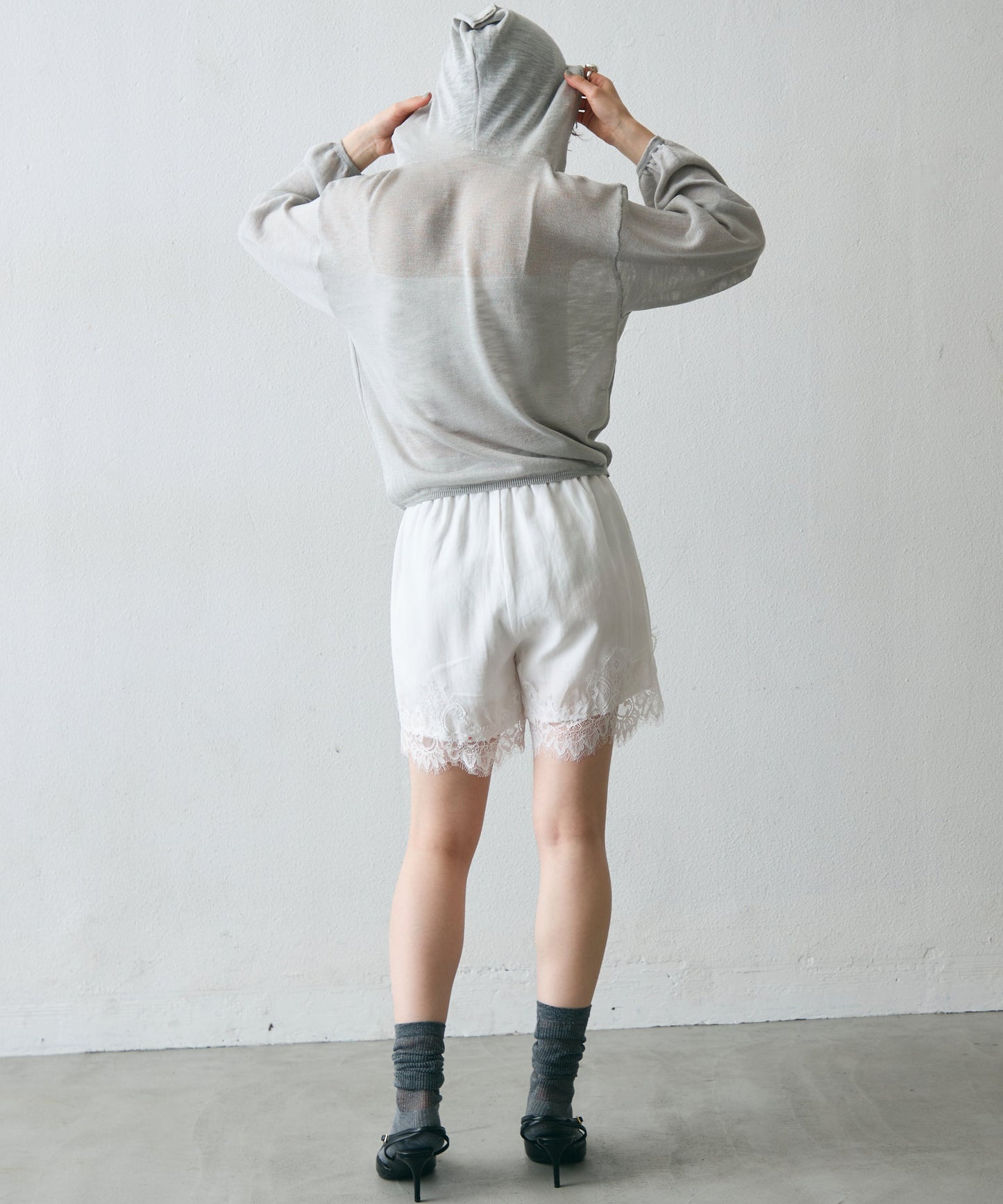 シアーニットパーカー