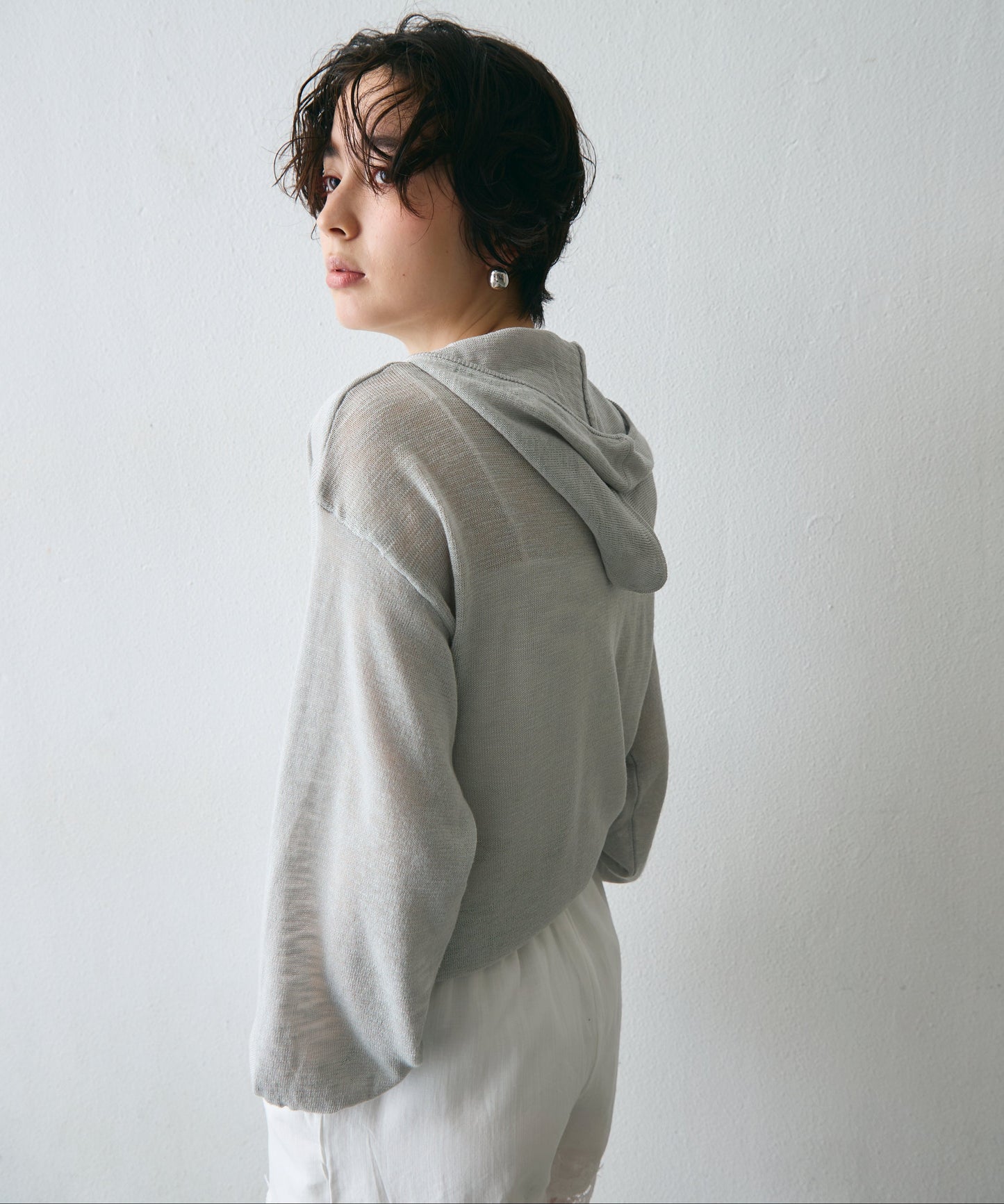 シアーニットパーカー