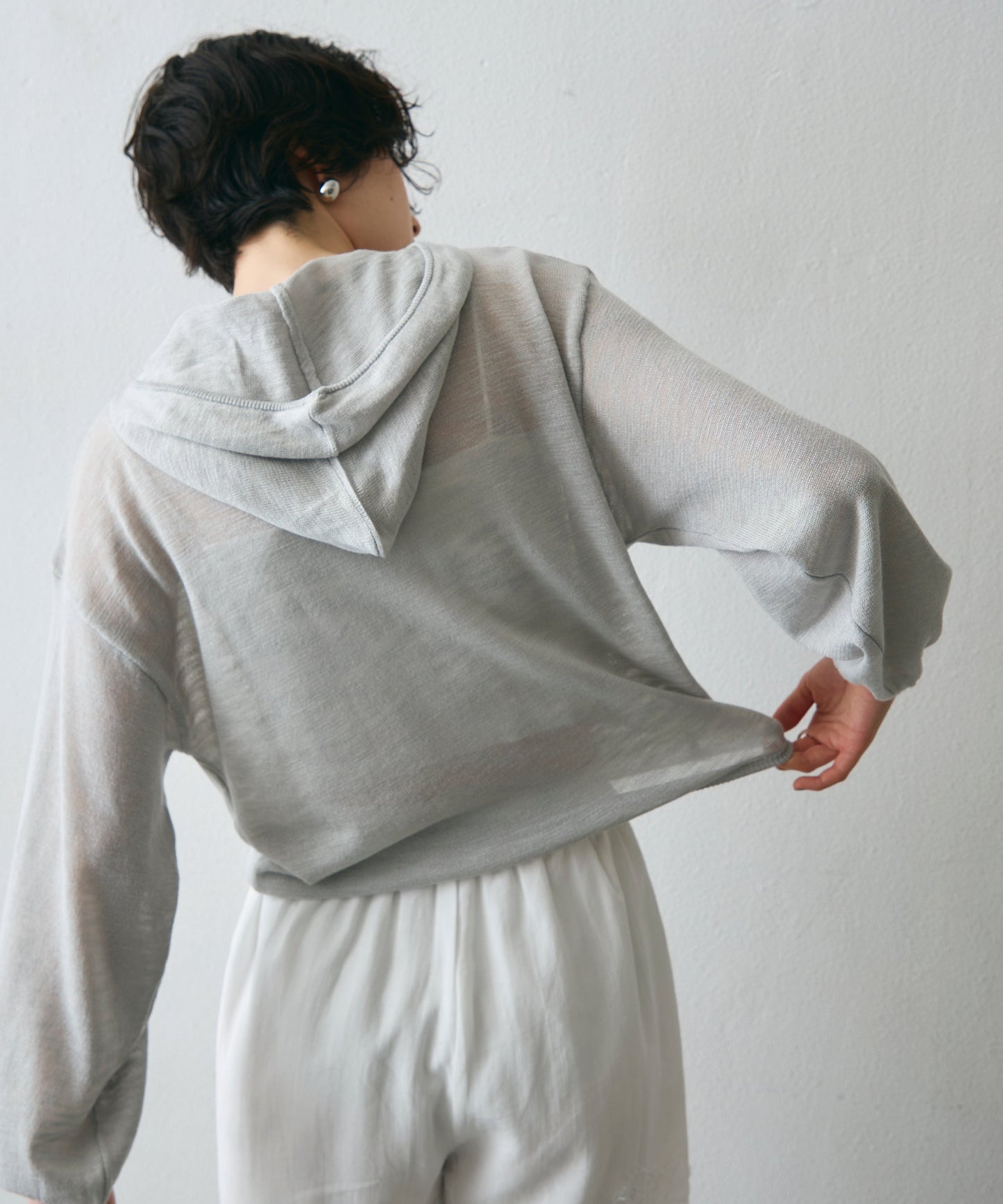 シアーニットパーカー