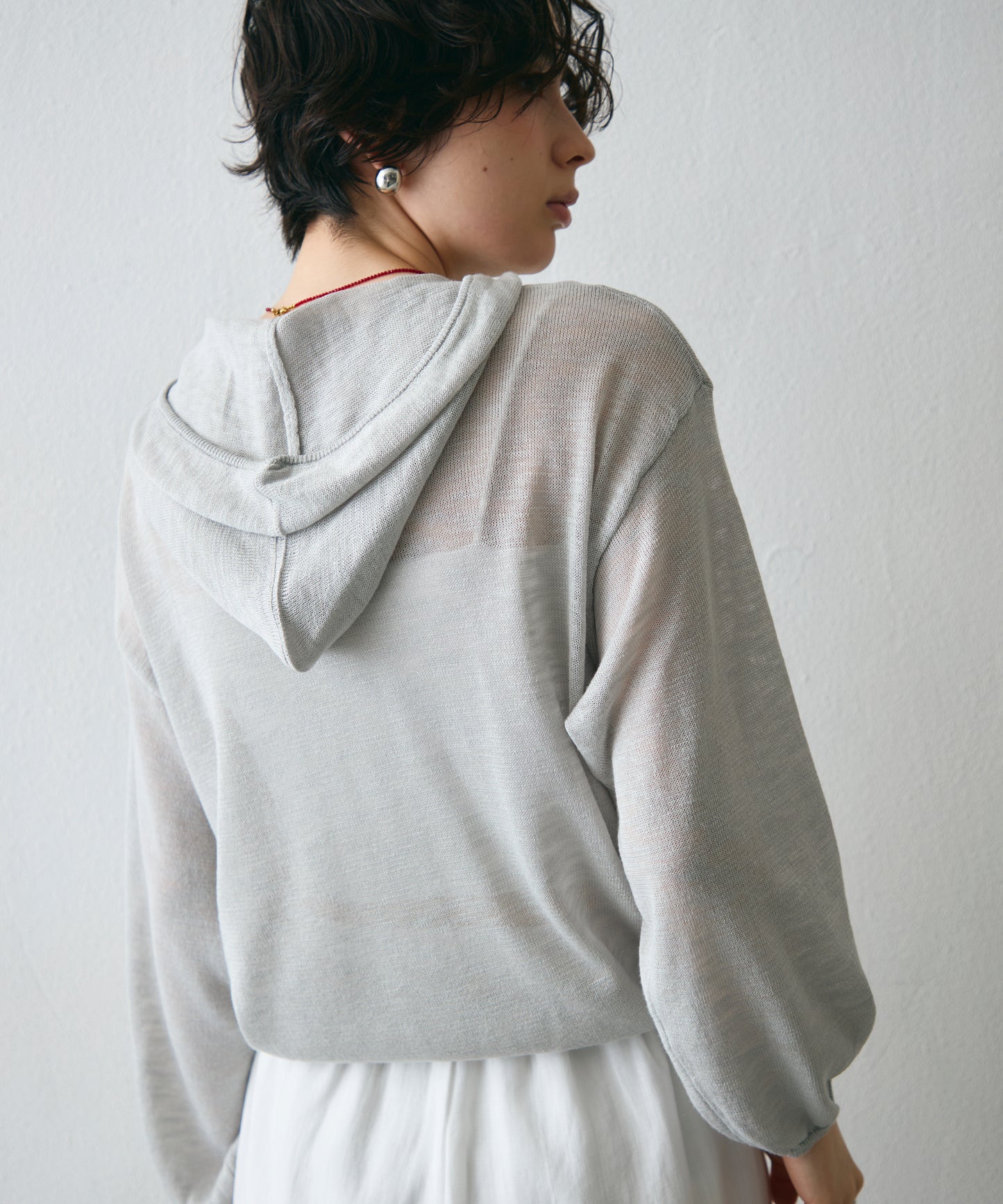 シアーニットパーカー