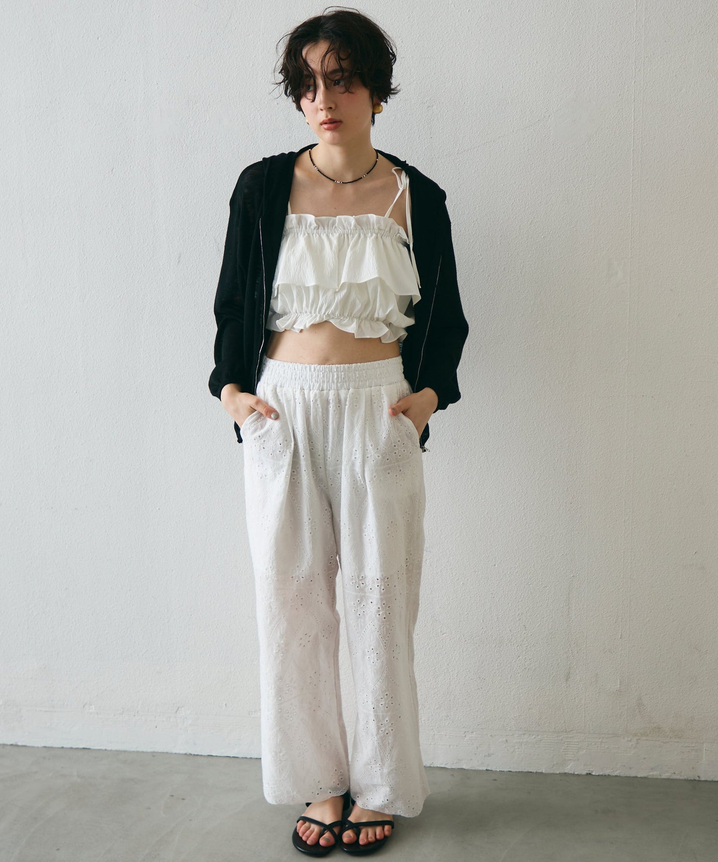 シアーニットパーカー