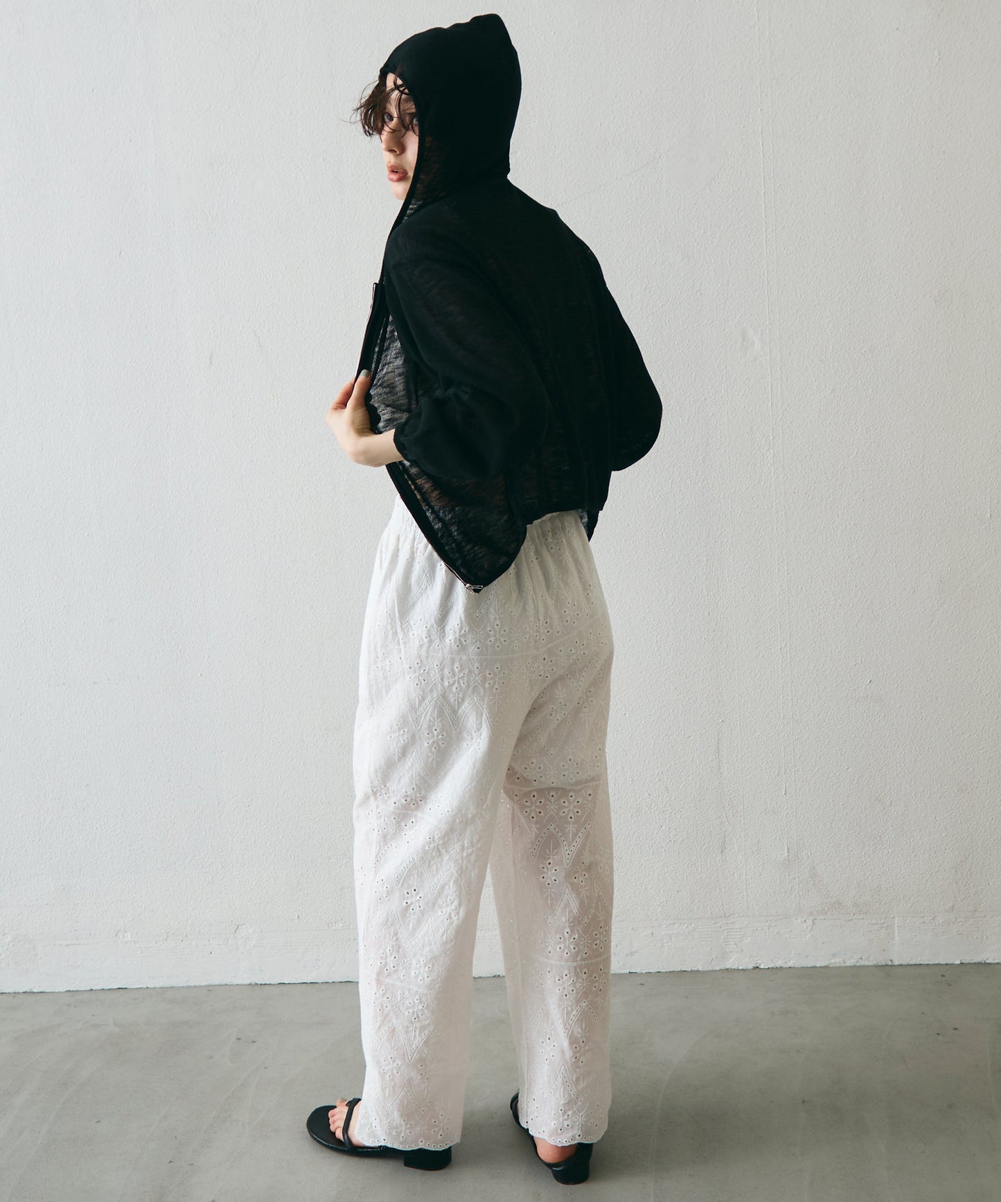 シアーニットパーカー