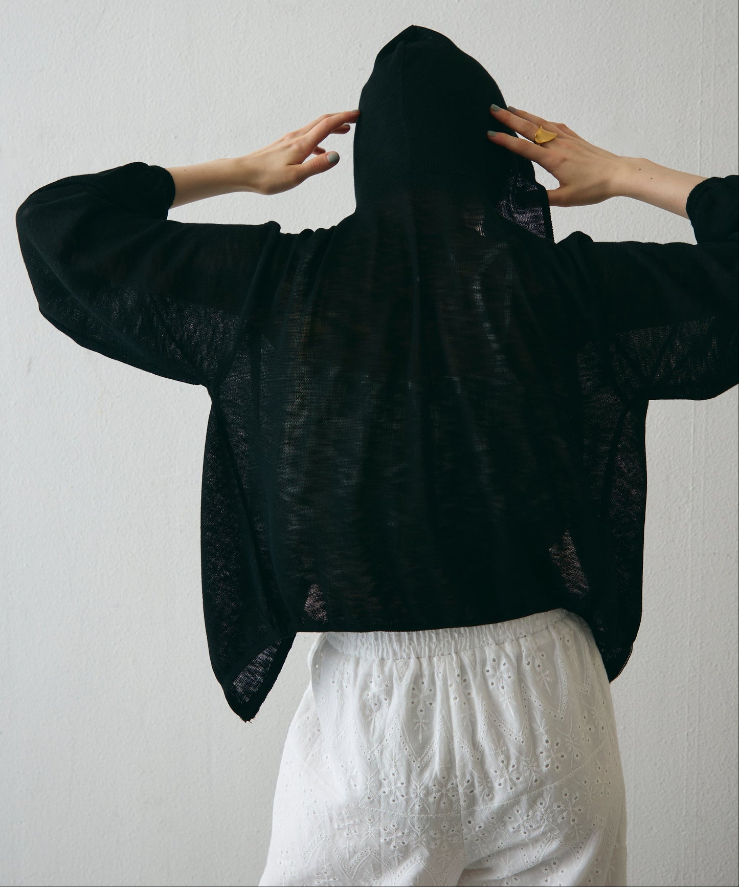 シアーニットパーカー