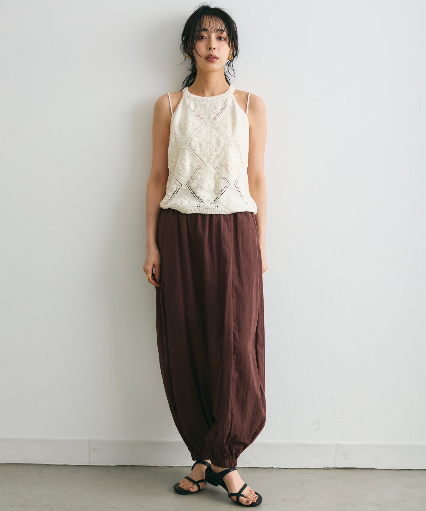 アメリカンスリーブジャガードニット