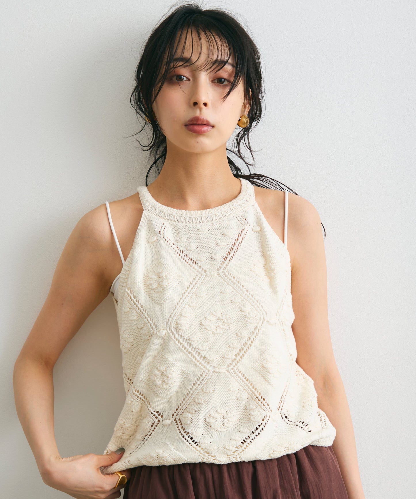 アメリカンスリーブジャガードニット