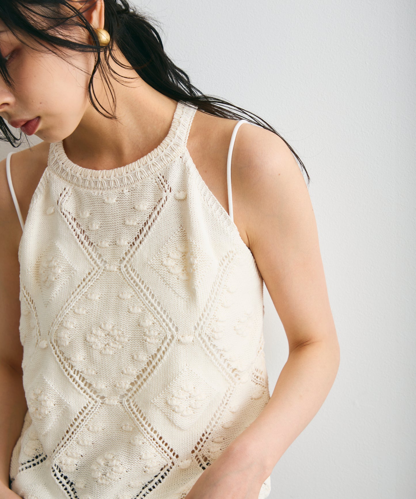 アメリカンスリーブジャガードニット