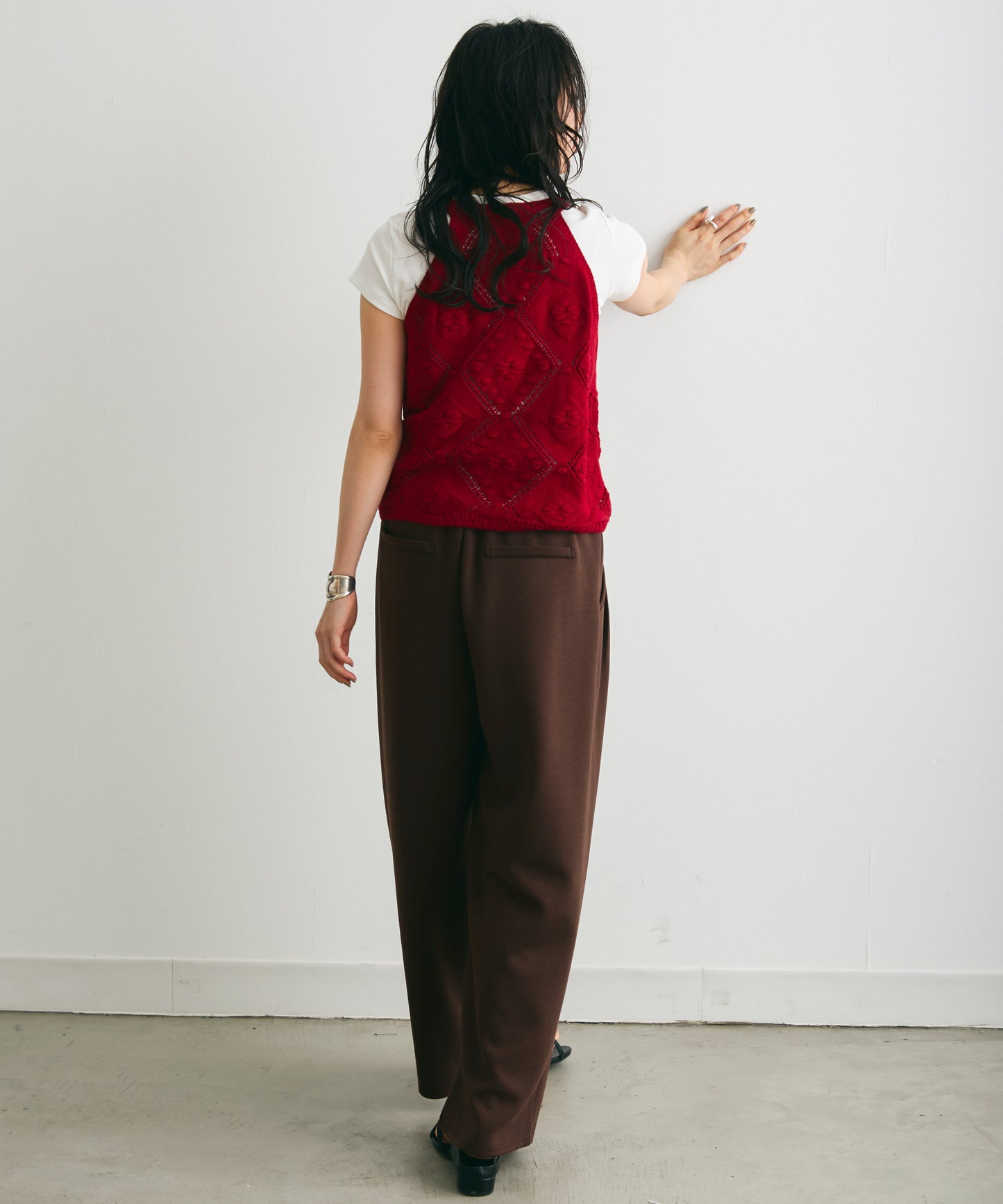 アメリカンスリーブジャガードニット