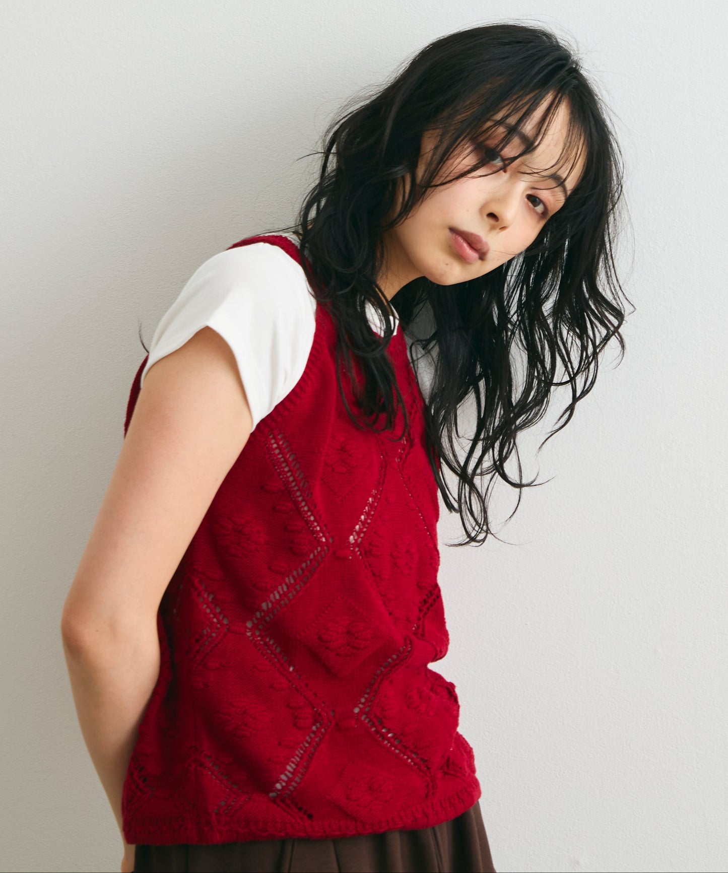 アメリカンスリーブジャガードニット