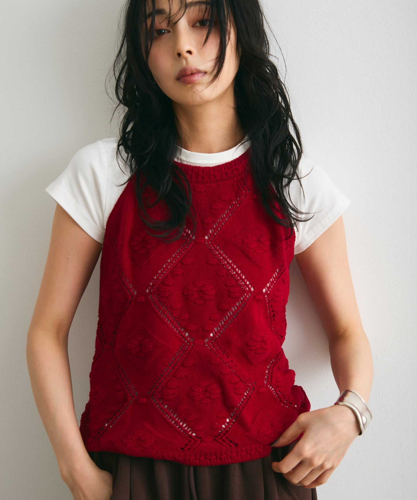 アメリカンスリーブジャガードニット