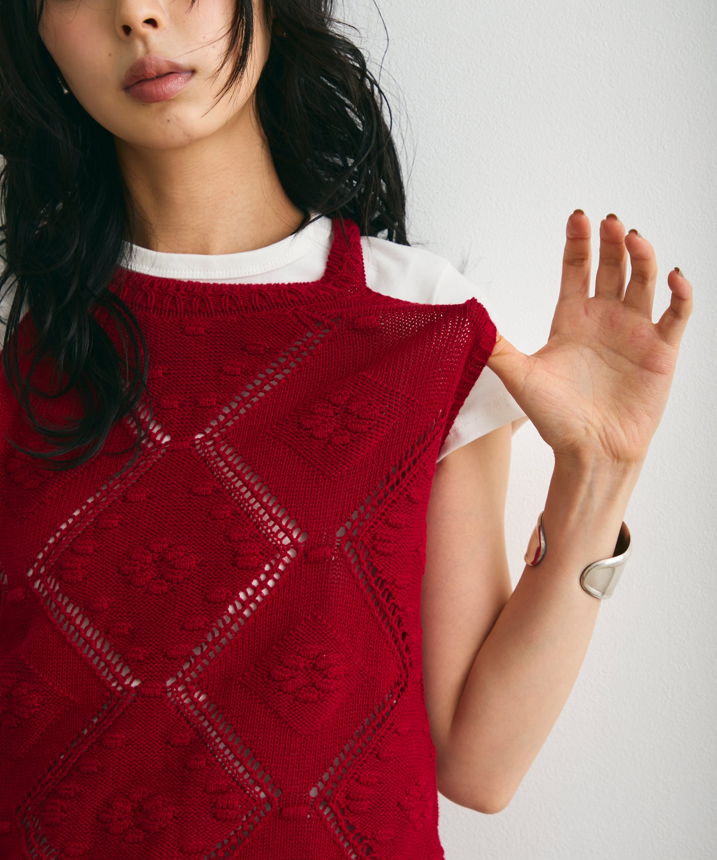 アメリカンスリーブジャガードニット