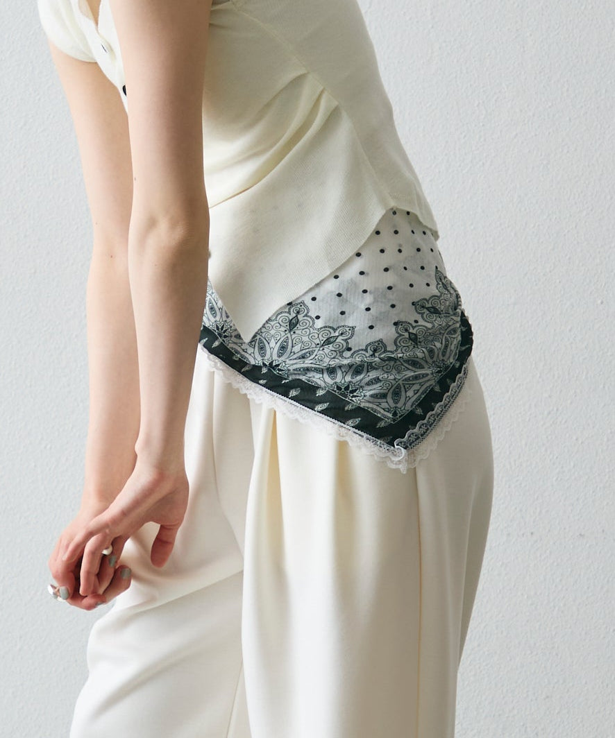 レーストリムバンダナ柄スカーフ