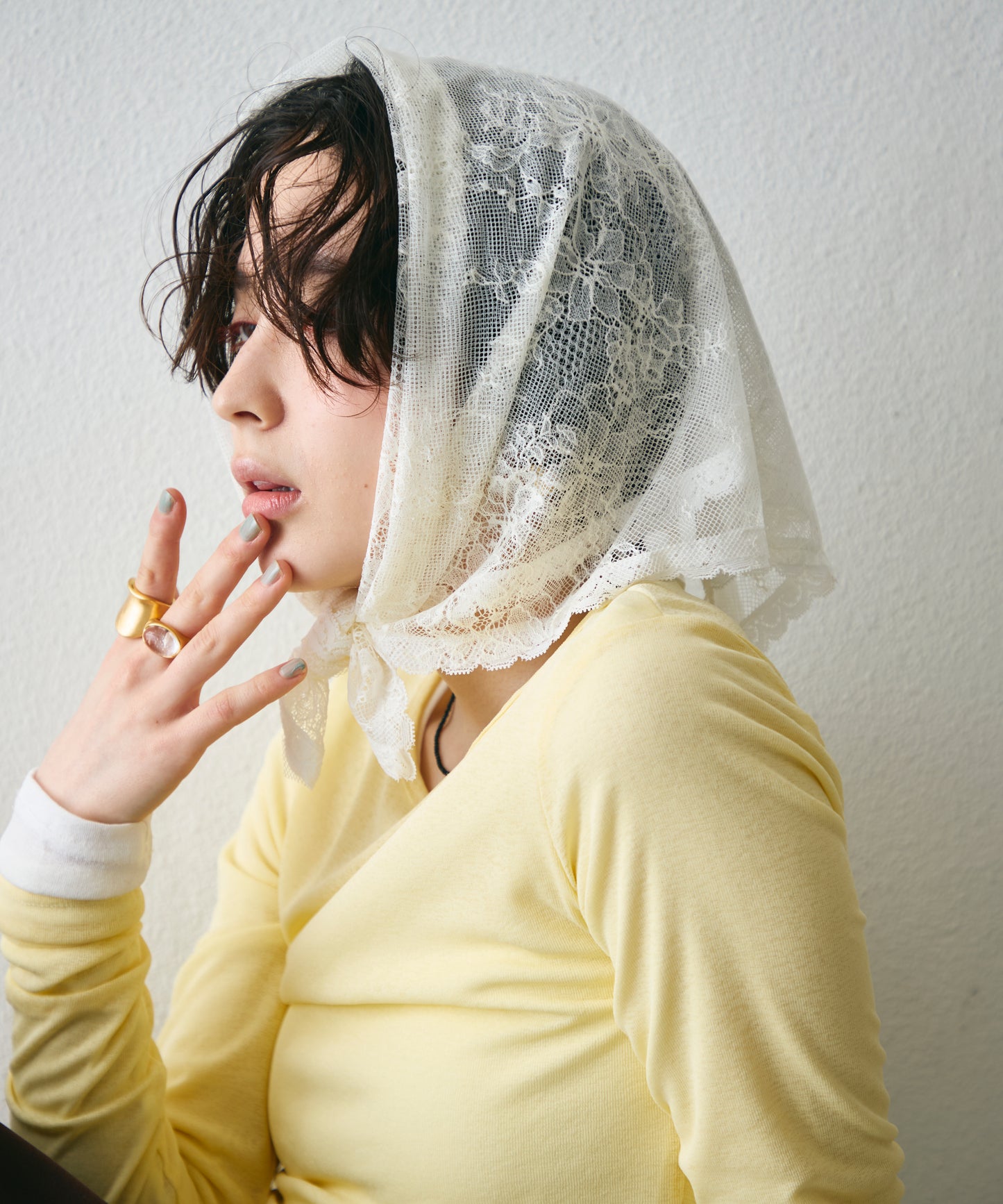 チュールレーススクエアスカーフ