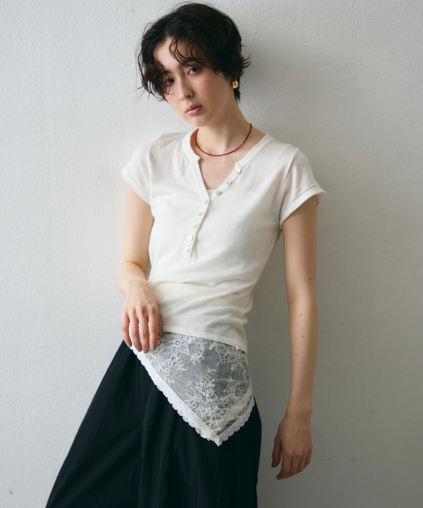 チュールレーススクエアスカーフ