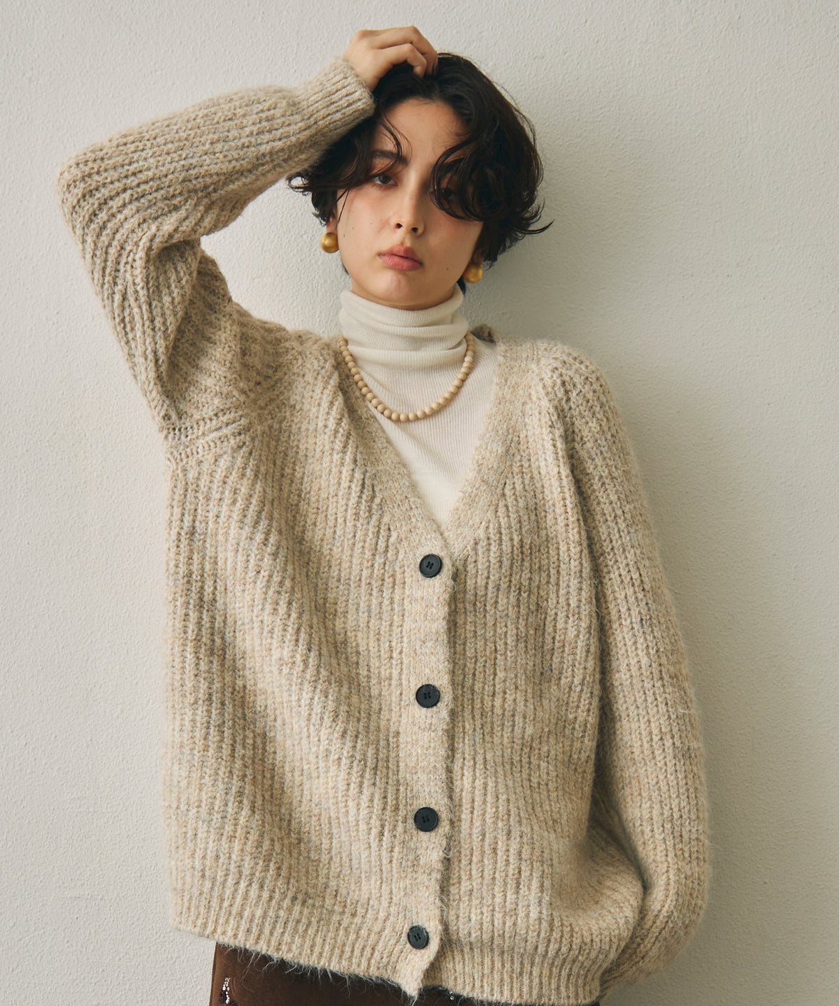 ウール混タートルネックロングスリーブTEE