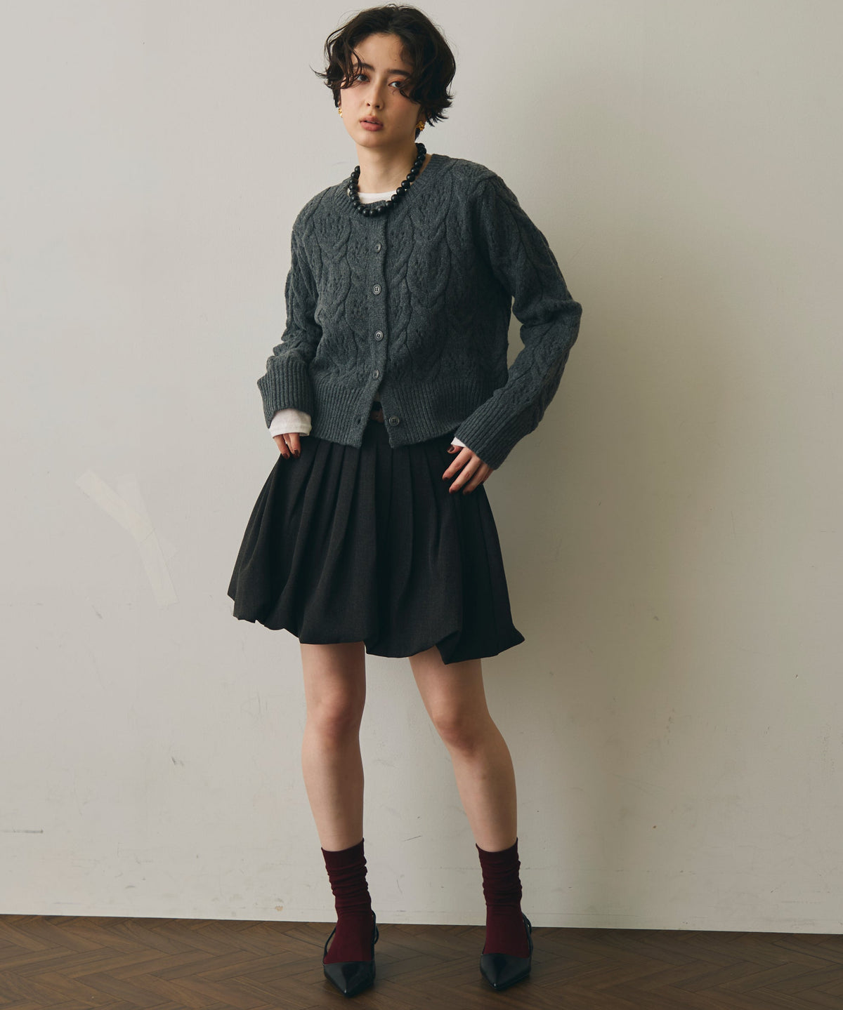 タックバルーンミニスカート