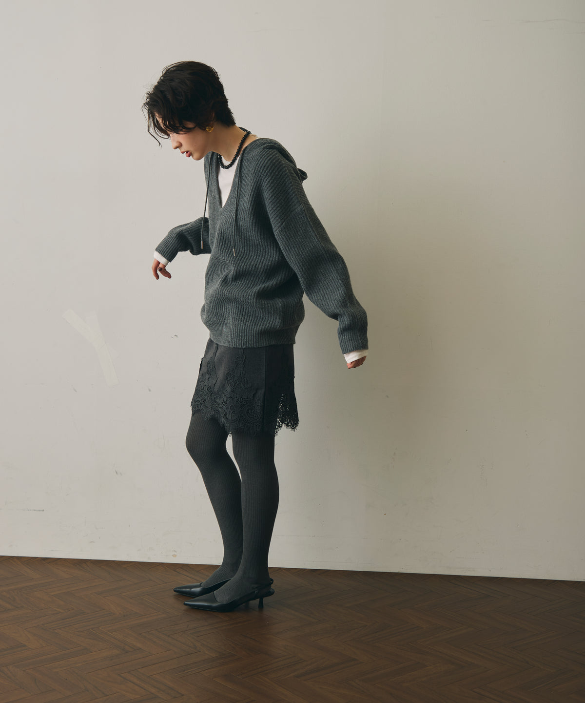 レースヘムトリムペンシルスカート