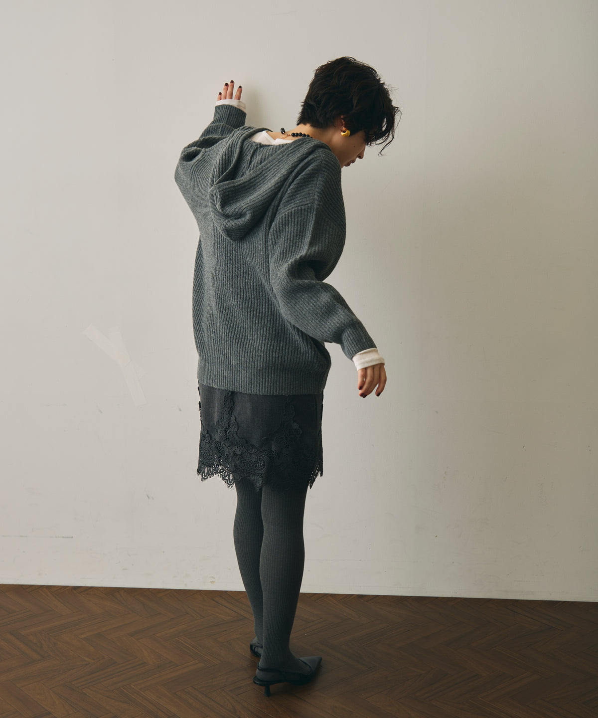 レースヘムトリムペンシルスカート