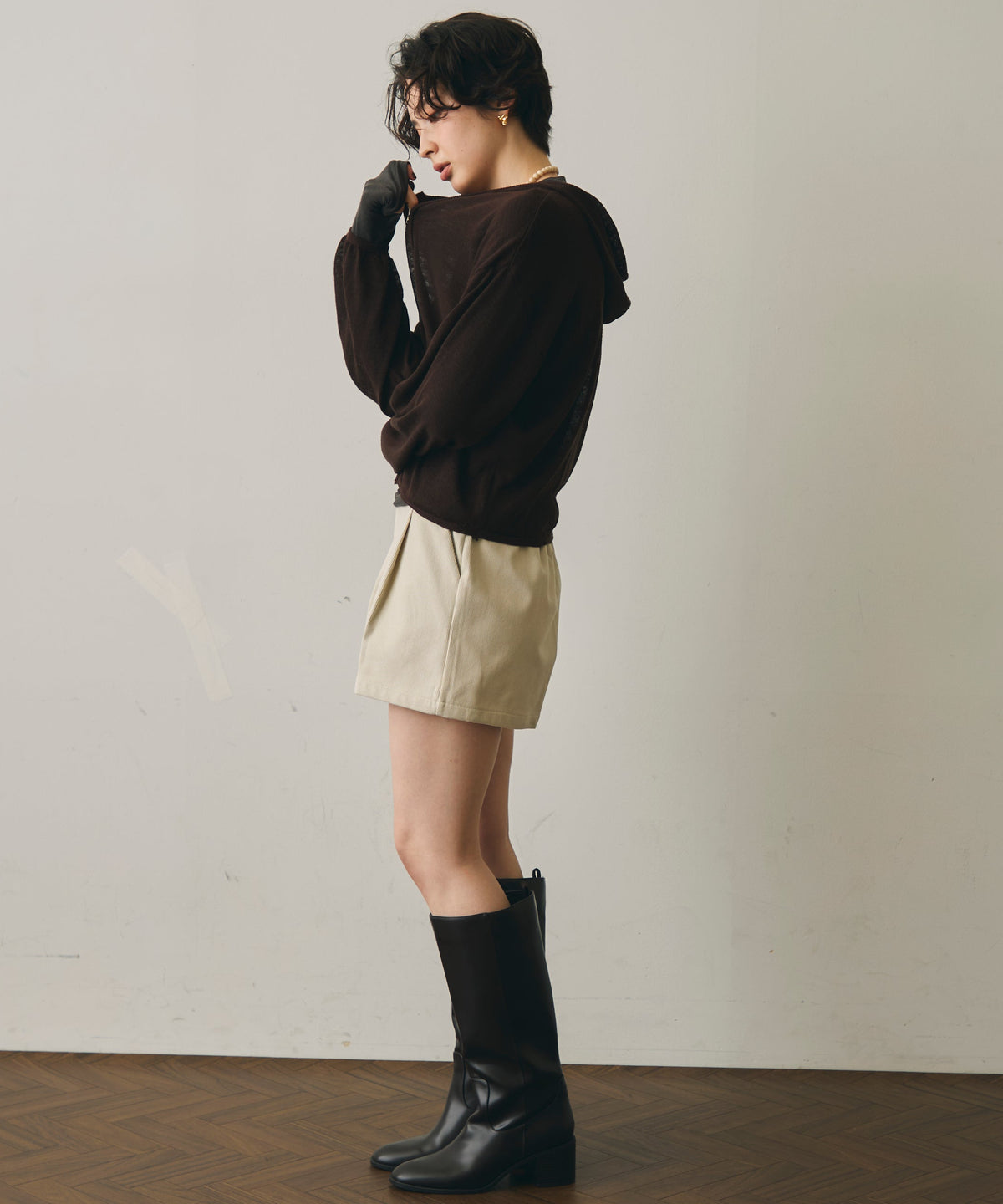 細コールショートパンツ