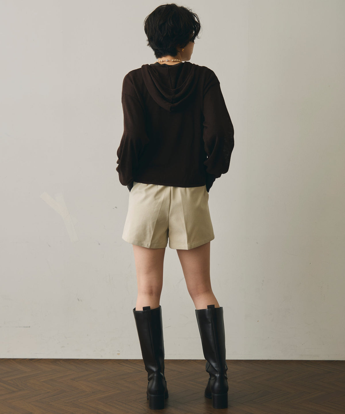 細コールショートパンツ