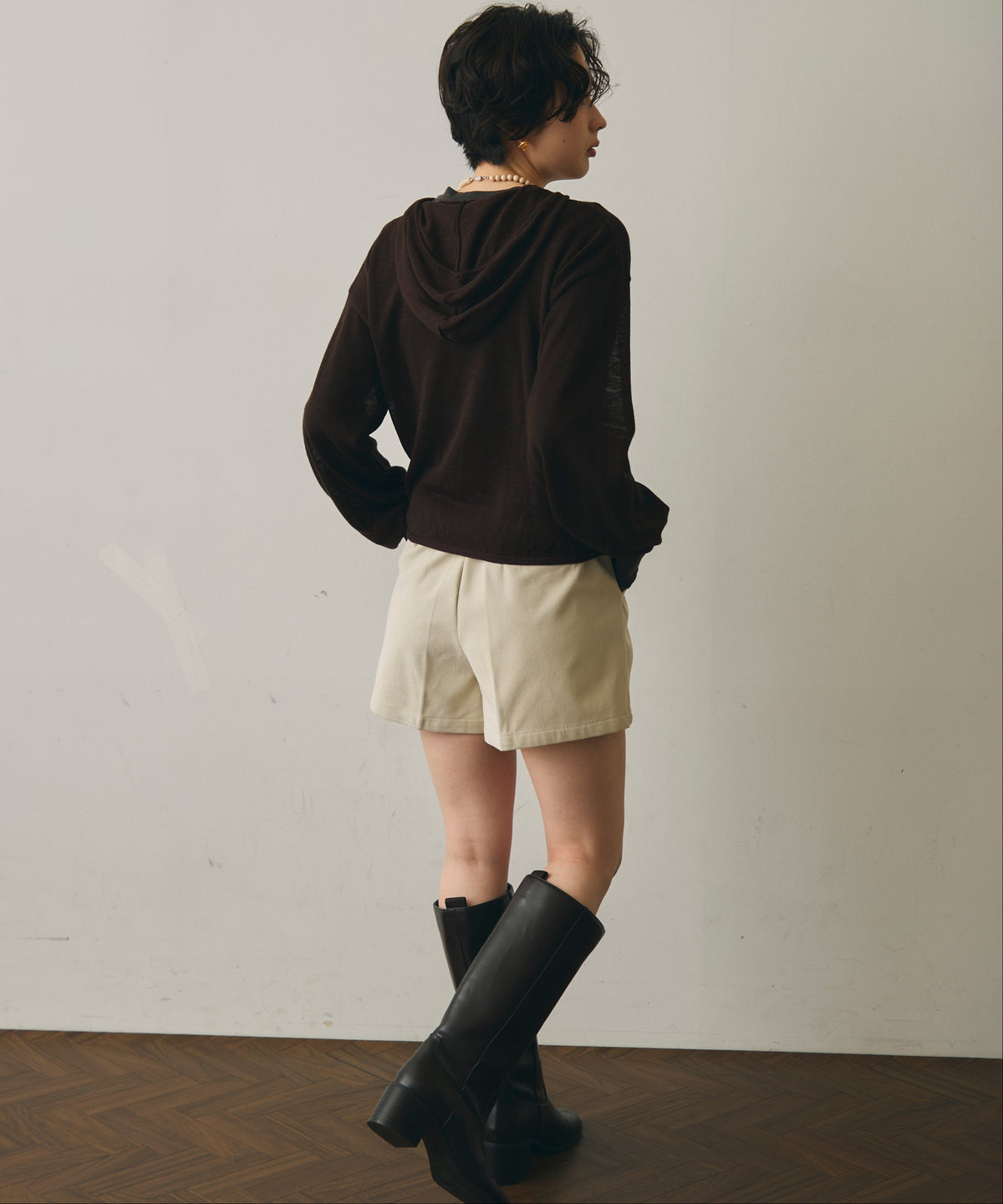 細コールショートパンツ