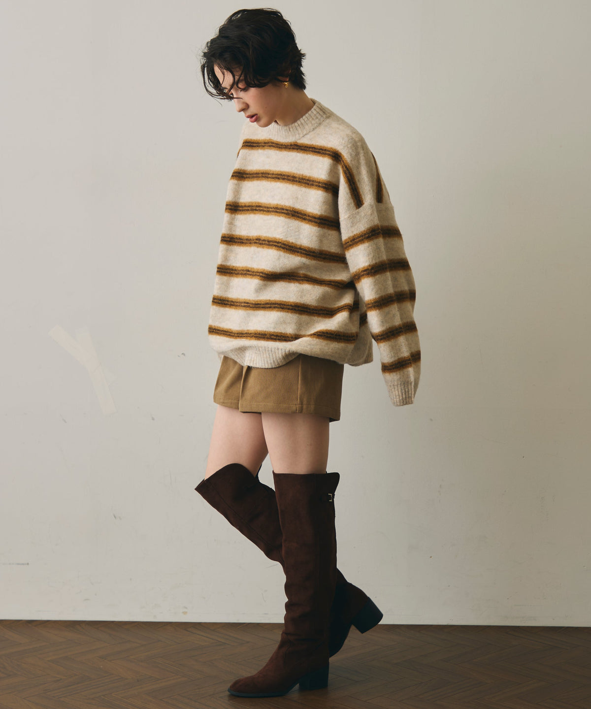 細コールショートパンツ