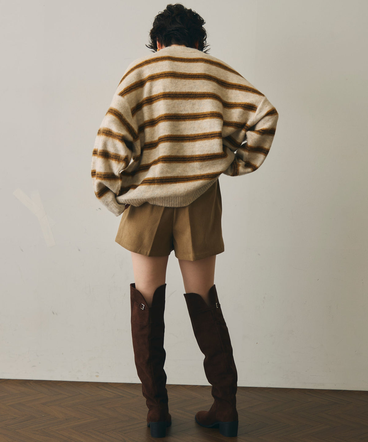 細コールショートパンツ