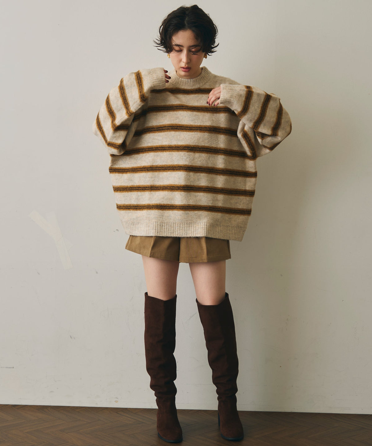 細コールショートパンツ