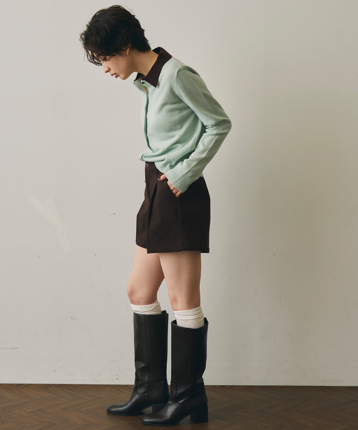 細コールショートパンツ