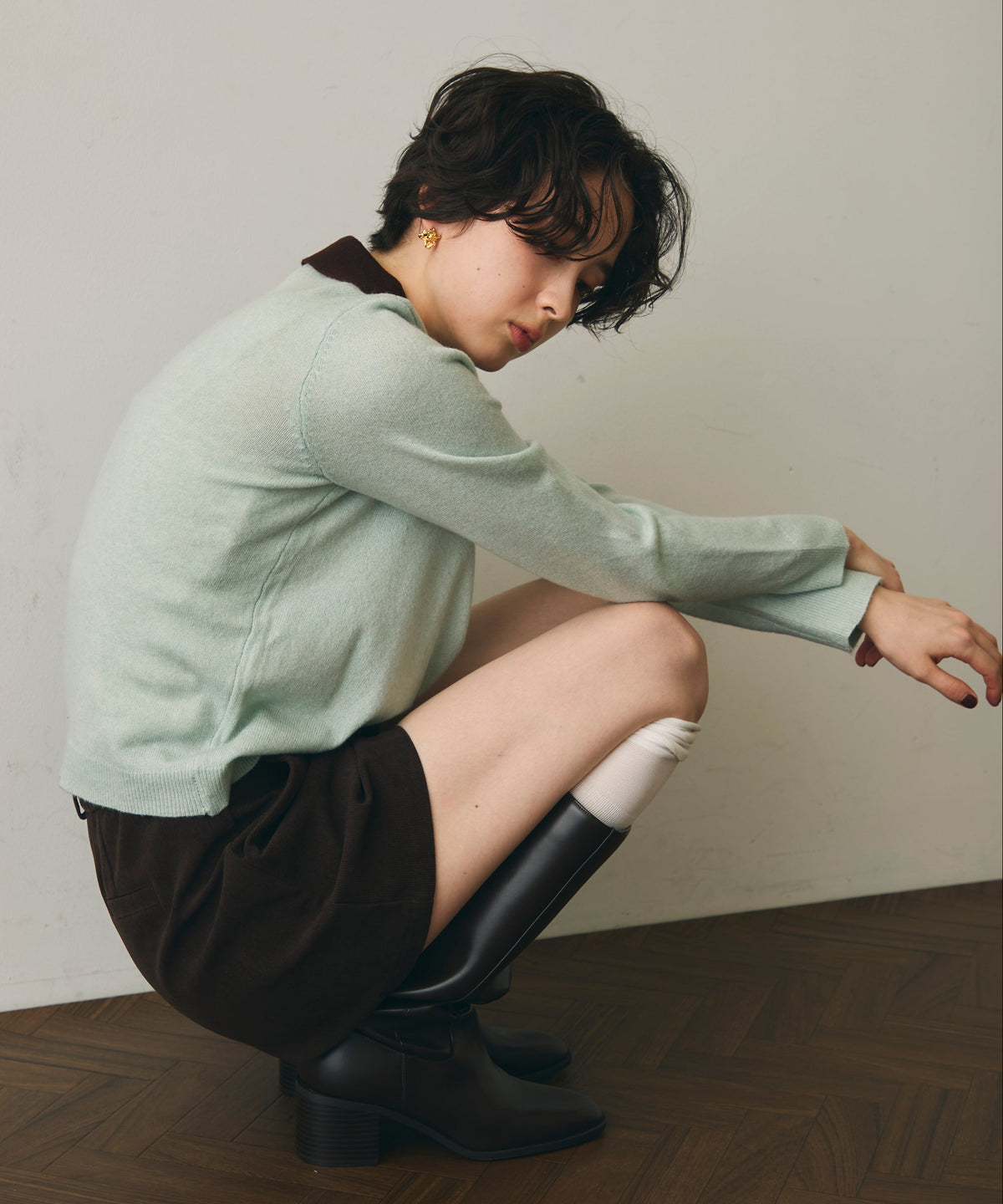 細コールショートパンツ